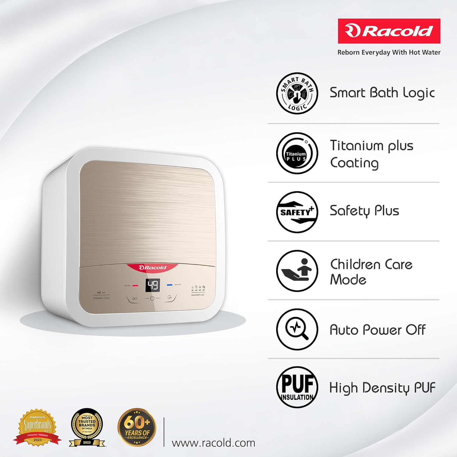 Racold Omnis DG 15L Vertical 5 Star Storage Water Heater(Geyser) Sandstorm Gold Mahajan Electronics Online