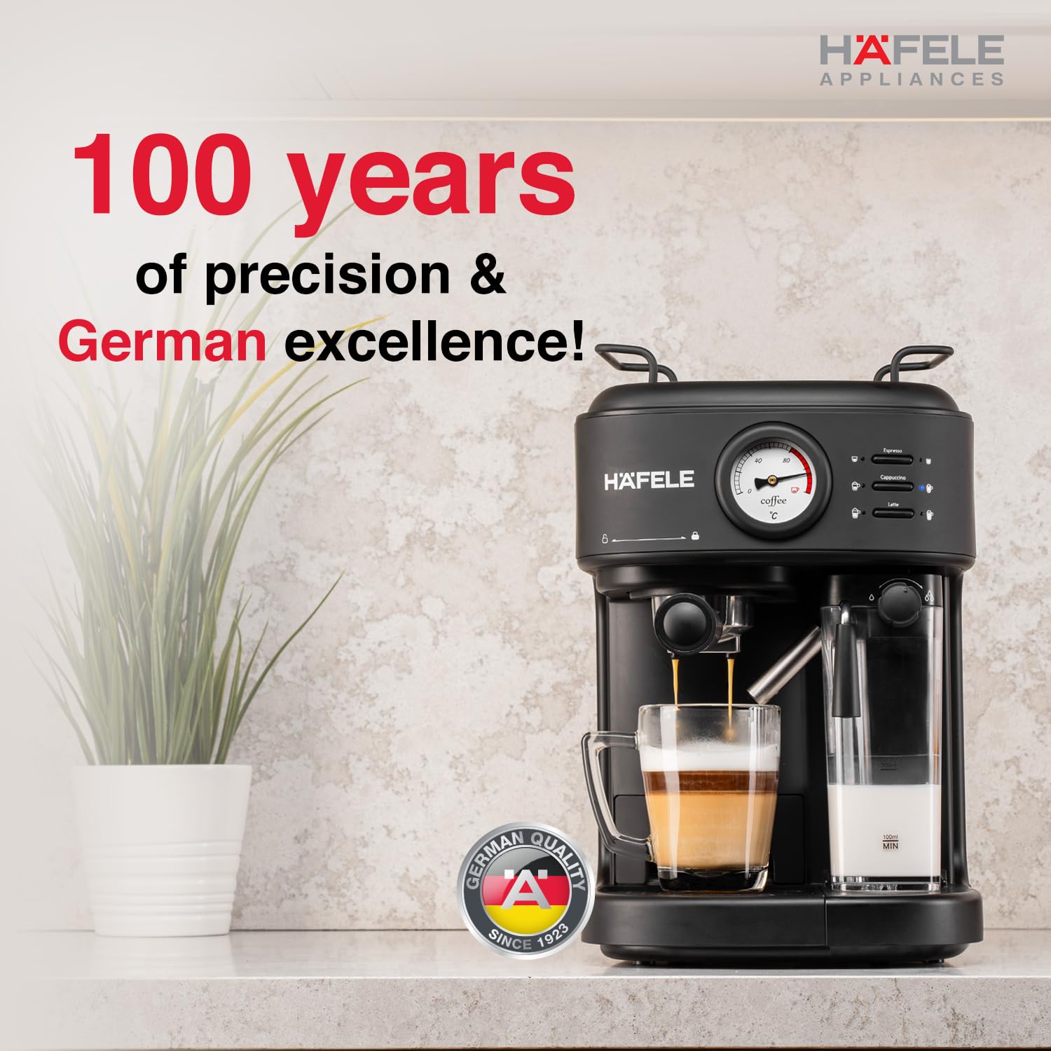 Hafele U-Kaffee Plus Coffee Machine, 15-Bar Pump Pressure Mahajan Electronics Online