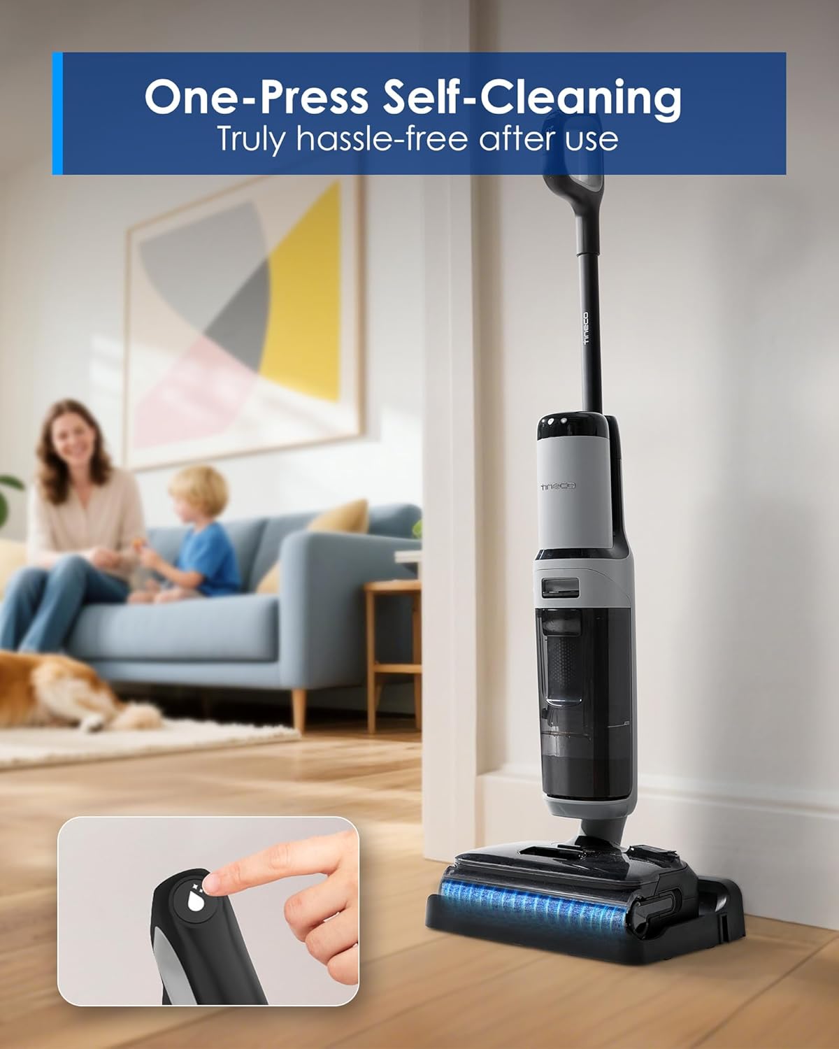 Tineco Floor ONE i5 Stretch Plus 2 Smart Cordless Wet & Dry Vacuum Cleaner & Mop for Hard Floors, 180° Flat Design, Clean Tough Stains & Pet Hair, Patented iLoop, Self-Cleaning Brush, 2 Yr Warranty mahajan electronics online