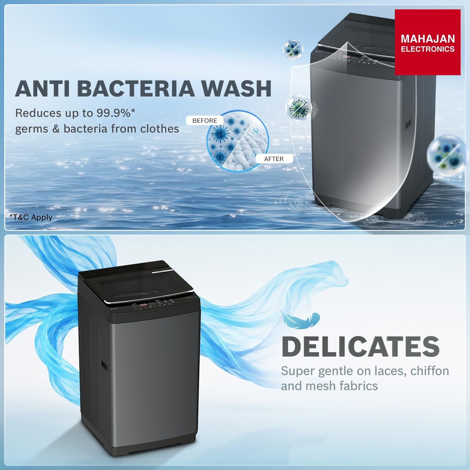 Bosch WOE90EV0IN 9 KG 5 Star Fully Automatic Top Loading Washing Machine,Inbuilt Heater,Glass Lid with chrome finish,Tempered Glass with Soft Closing Lid,Unique display with 10 Button, Vietnam Black,(WOE90EV0IN) Bosch online mahajna electronics