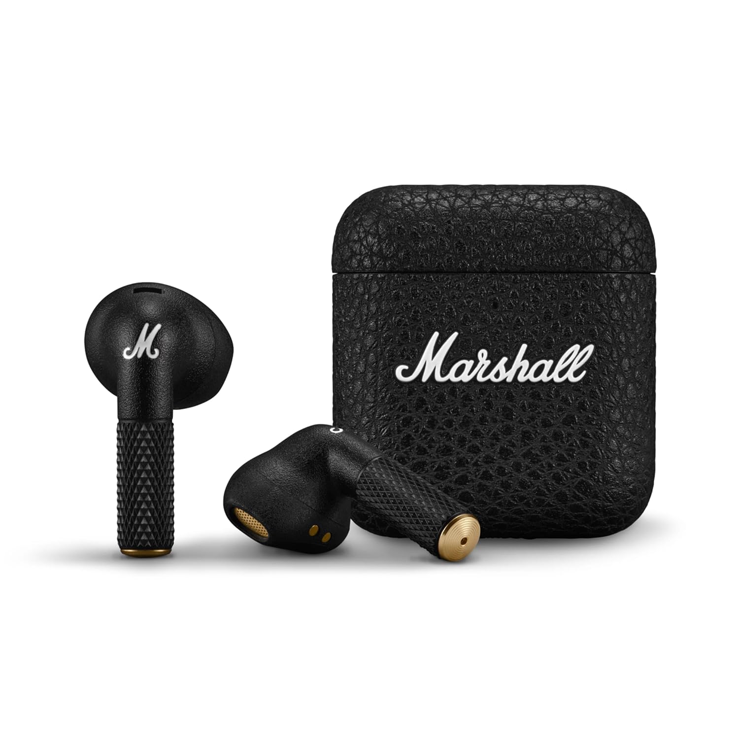 Marshall Minor IV Wireless Earbuds with 30+ Hours of Playtime, Water-Resistant, Wireless Charging- Black Mahajan Electronics Online