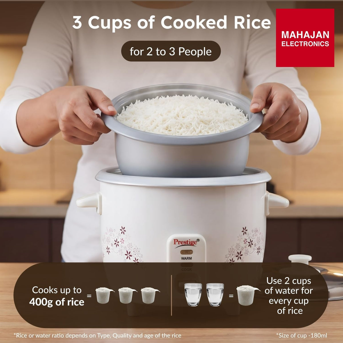 Prestige Delight PRWO 1.0 L Electric Rice Cooker – Mahajan Electronics Online.
