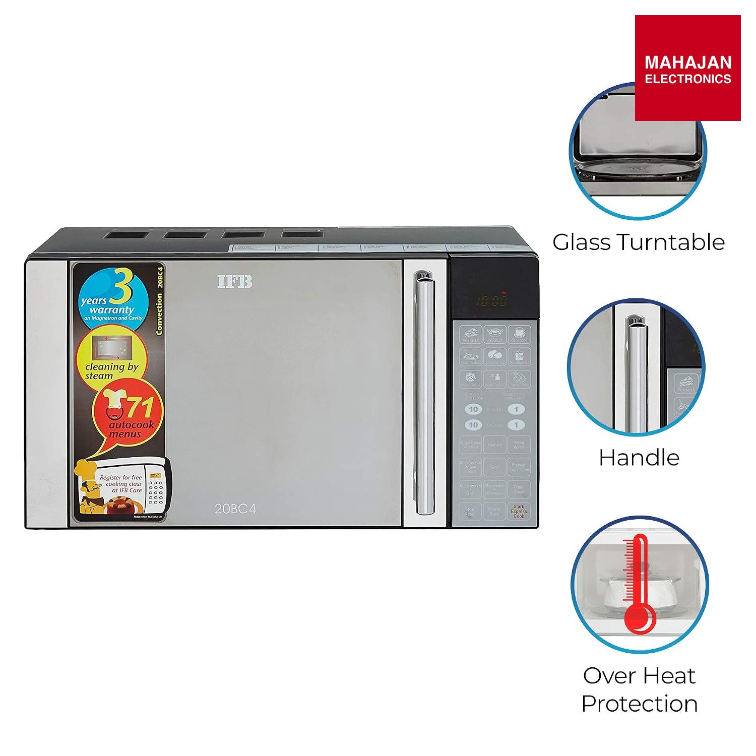 IFB 20BC4 20 L Convection Microwave Oven | Black | 71 Auto Menus | Grill & Baking IFB online mahajan – Mahajan Electronics Online.