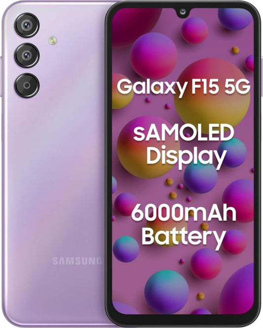 Samsung Galaxy F15 5G (Groovy Violet, 4GB RAM, 128 GB Storage) MAhajan Electronics Online