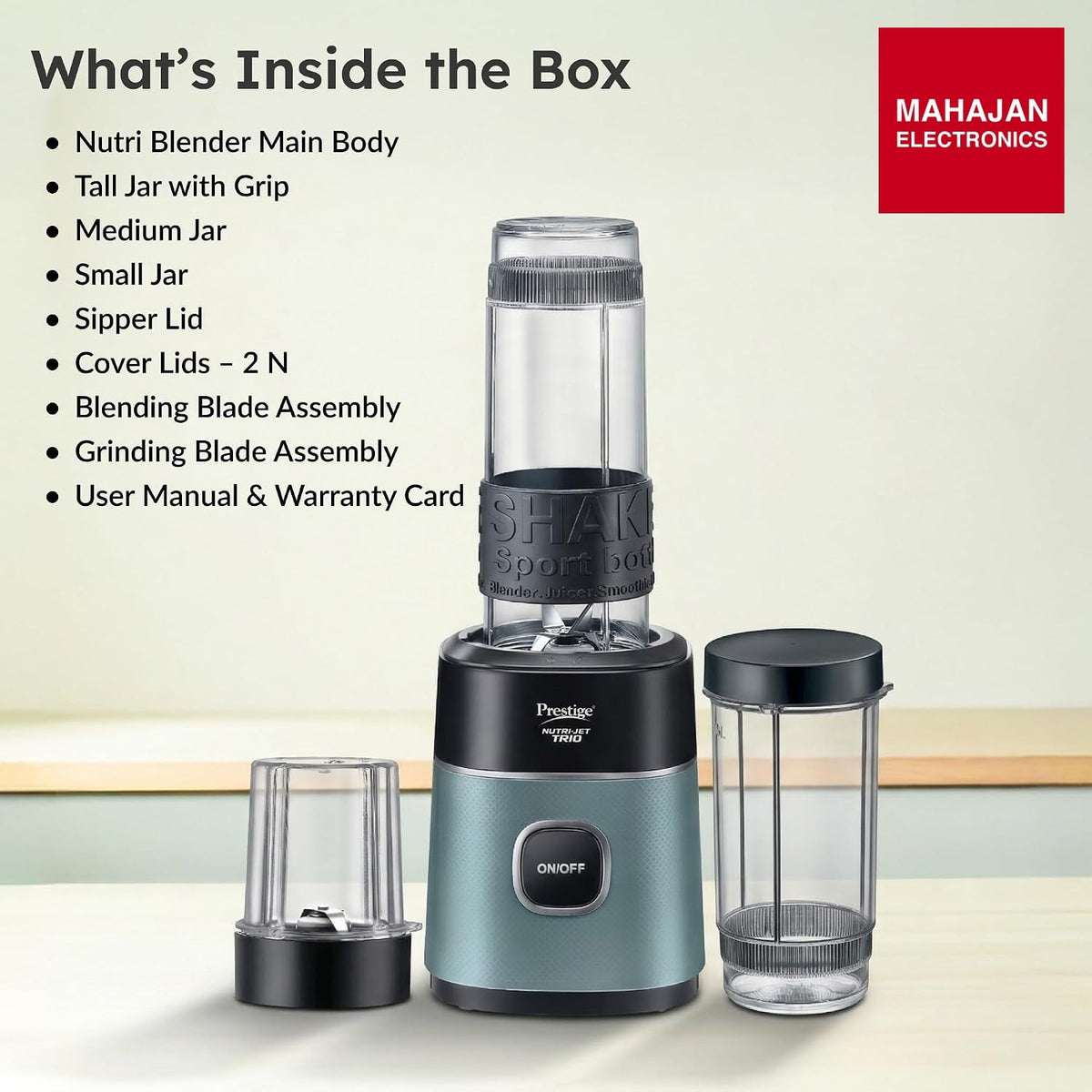 Prestige Nutri-Jet Trio 450 W Mixer Grinder – Mahajan Electronics Online.