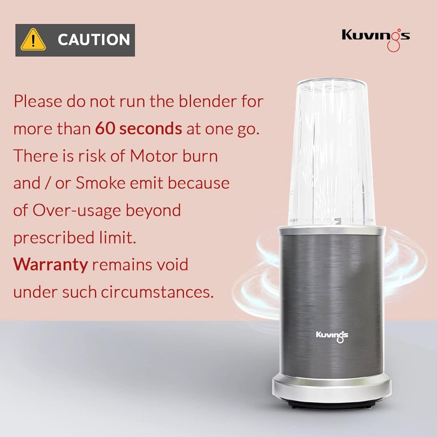 Kuvings Nutri Blender Pro Gunmetal Grey| 1000W Blender | 7-Year Warranty | Wet & Dry Blades | Mahajan Electronics Delhi NCR