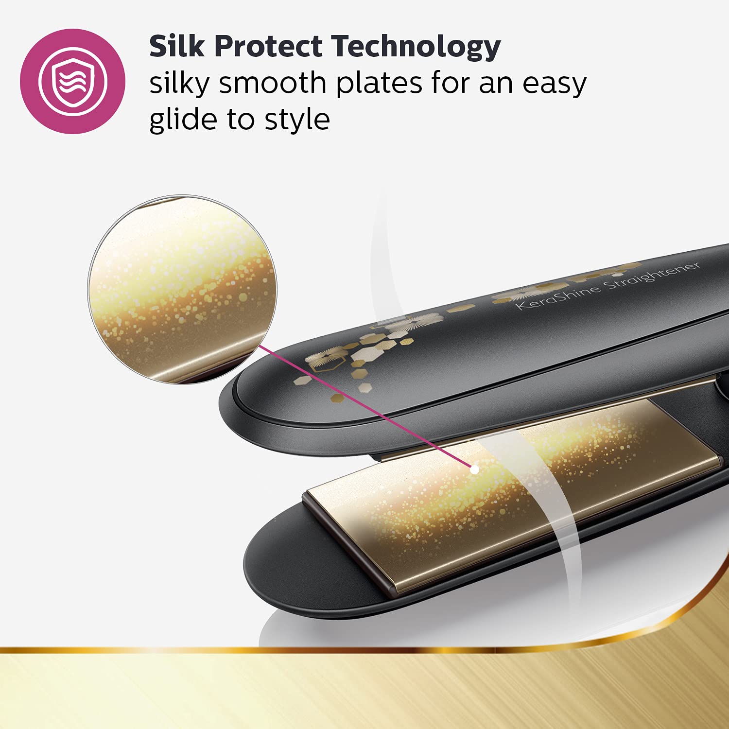 Philips BHS736/00 Kerashine Titanium Wide Plate Straightener with SilkProtect Technology Mahajan Electronics Online