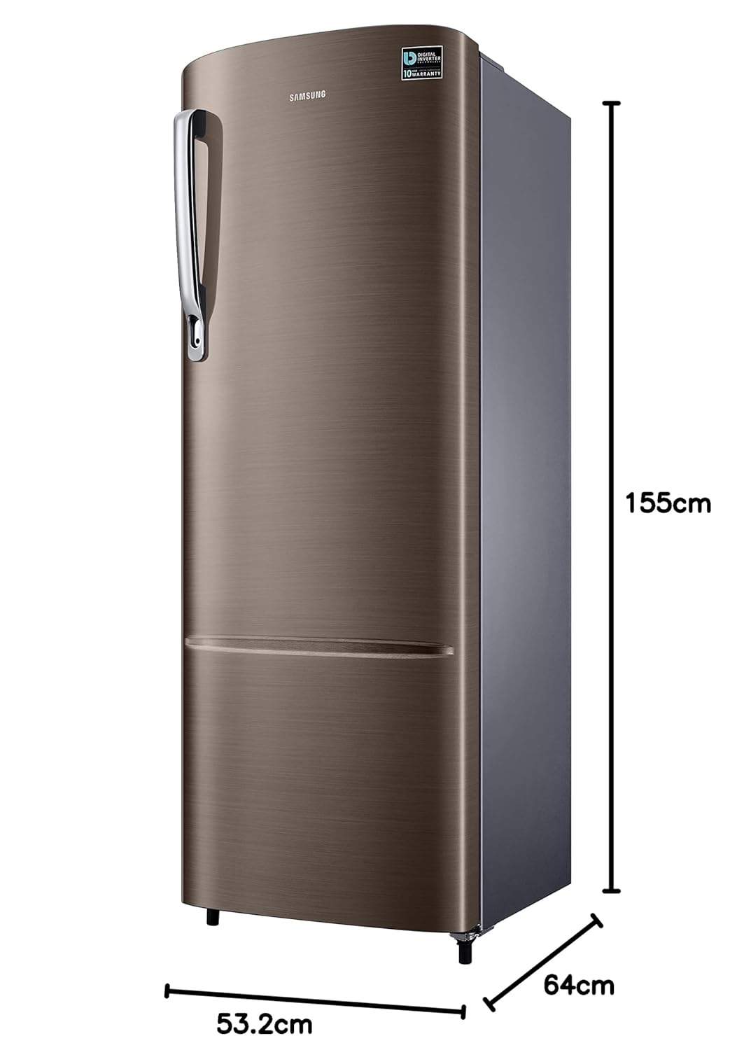 Samsung RR26C3733DX/HL 246L 3 Star Inverter Direct-Cool Single Door Refrigerator Appliance (Luxe Brown) Mahajan Electronics Online