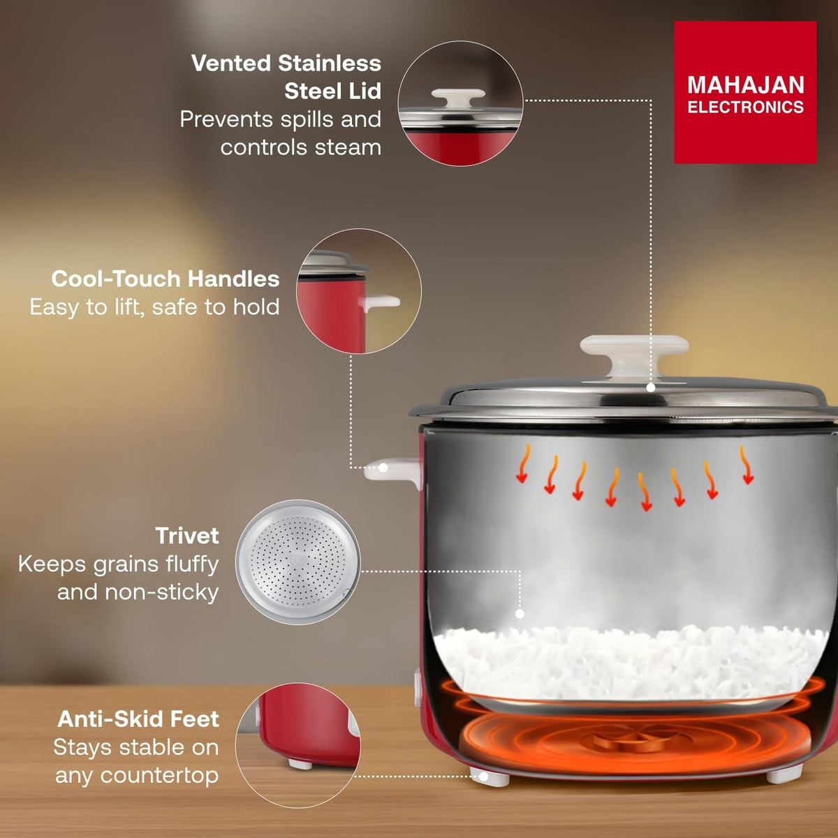 Prestige Delight Cute 2.8 SS Rice Cooker – Mahajan Electronics Online.