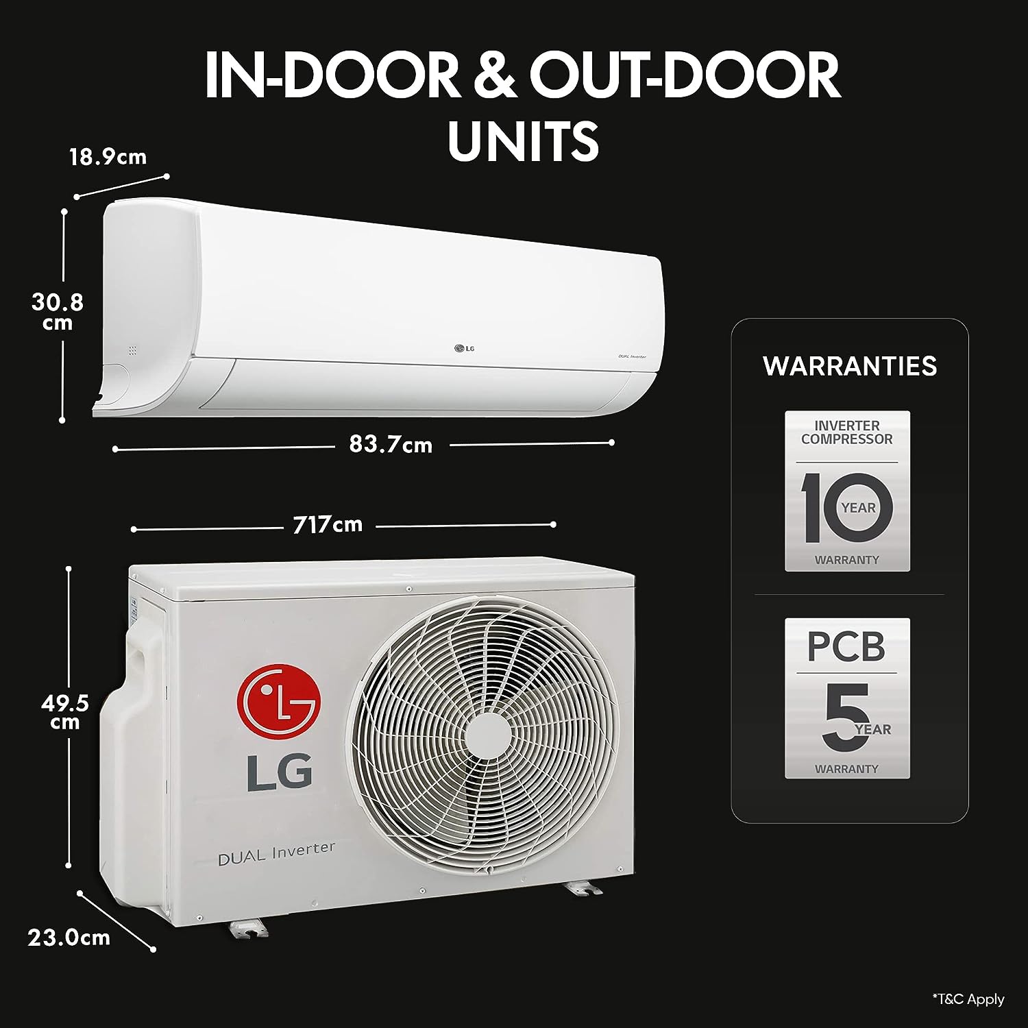 LG TS-Q18HNXE 3 Star (1.5), Split AC, AI Convertible 6-in-1, with Diet Mode & Viraat Mode 2024 Model