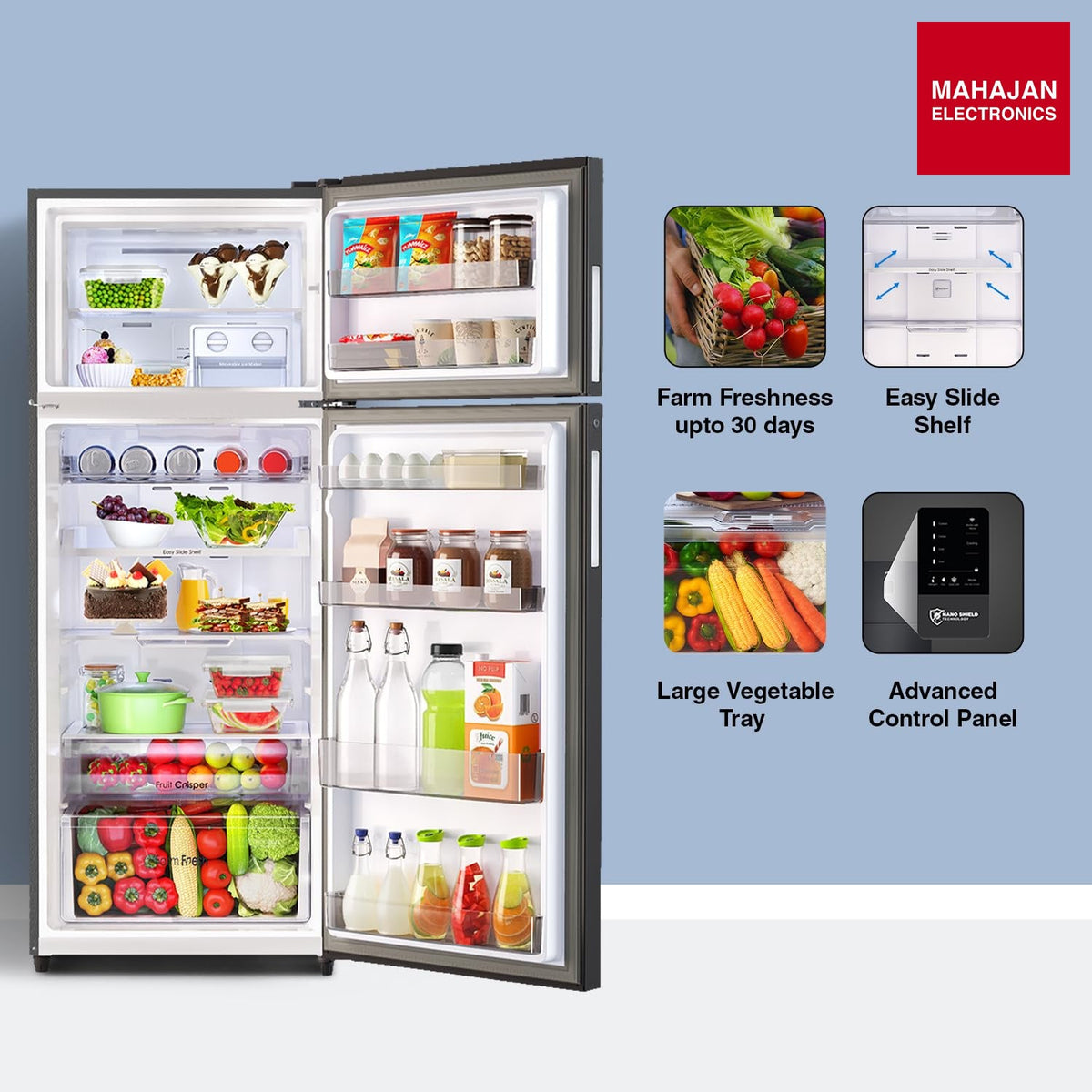 Godrej RT EONREGALIS 517AN RCI MT BK 472L 2 Star inverter double-door refrigerator, matte black – Mahajan Electronics Online.