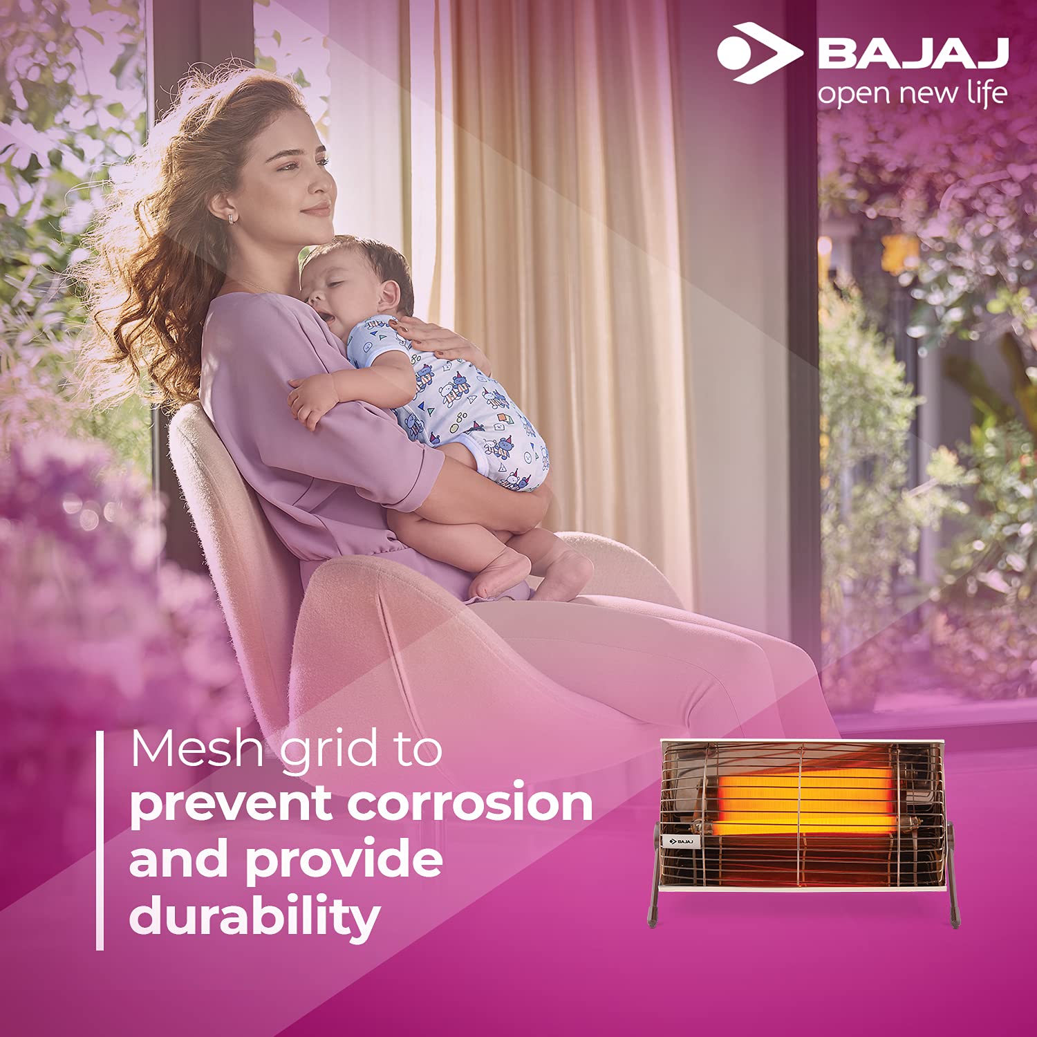 Bajaj Minor Radiant Room Heater 1000W PedestalHeater For Winter Mahajan Electronics Online