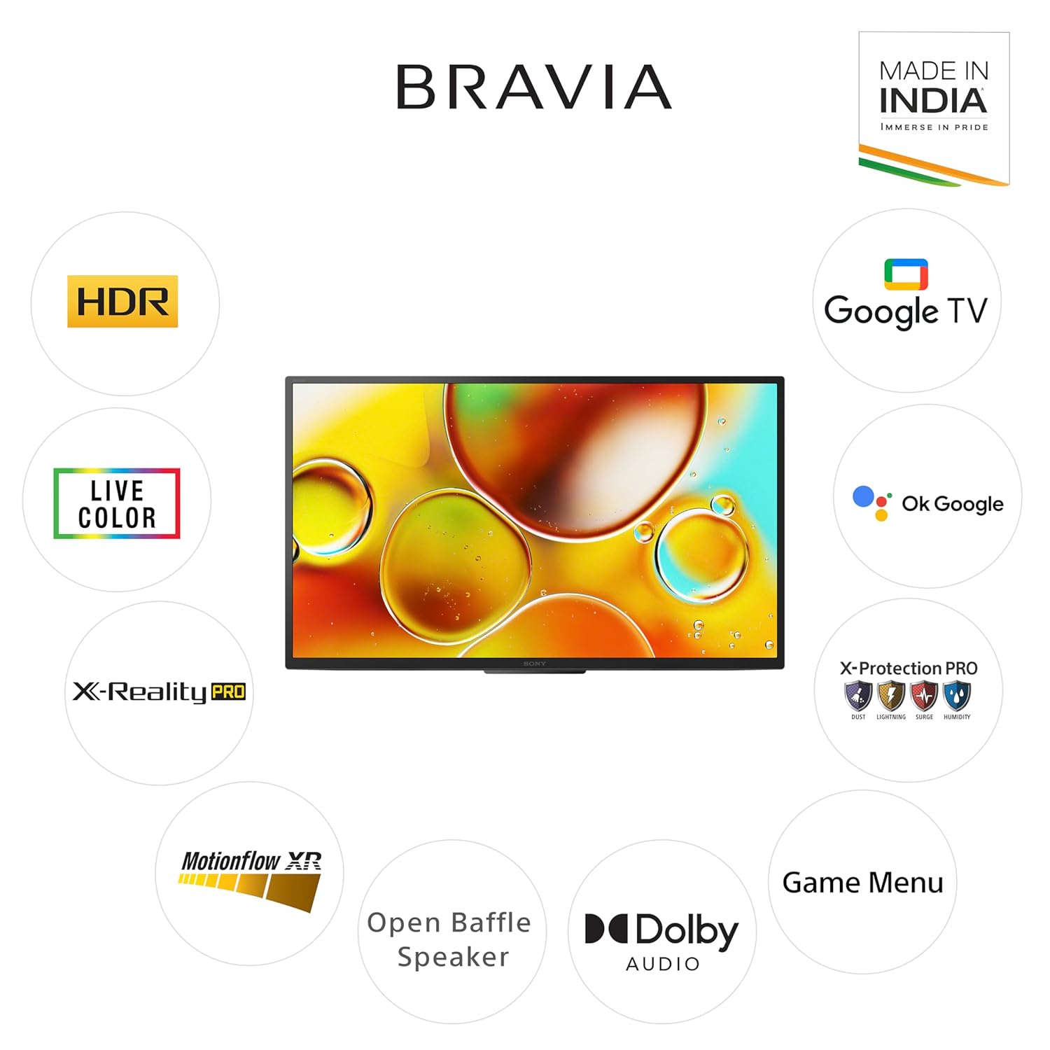 Sony KD-32W835 BRAVIA 80 cm (32 inches) HD Ready Smart LED Google TV (Black) Mahajan Electronics Online