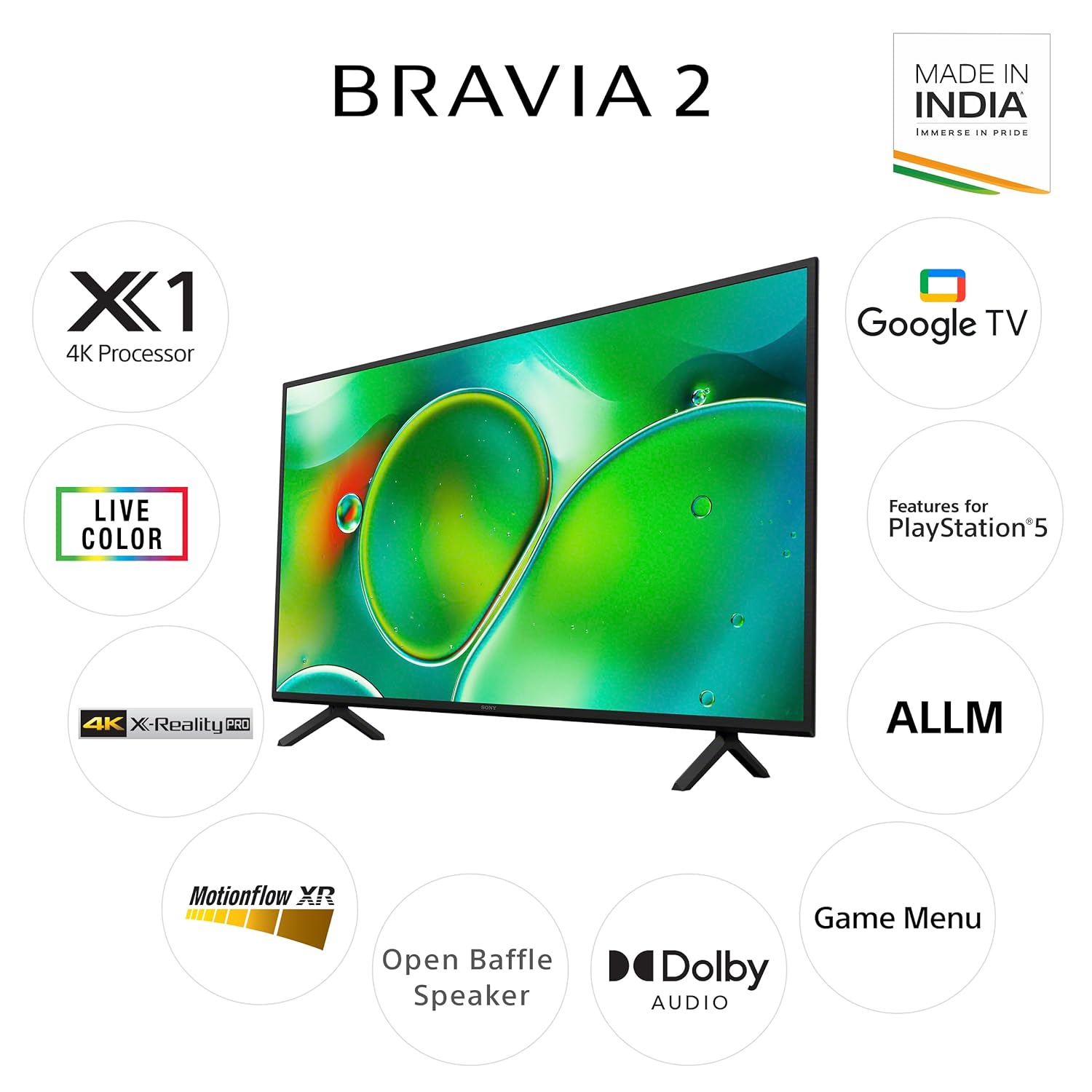 Sony K-55S25 139 cm (55 inches) BRAVIA 2 4K Ultra HD Smart LED Google TV (Black) Mahajan Electronics Online