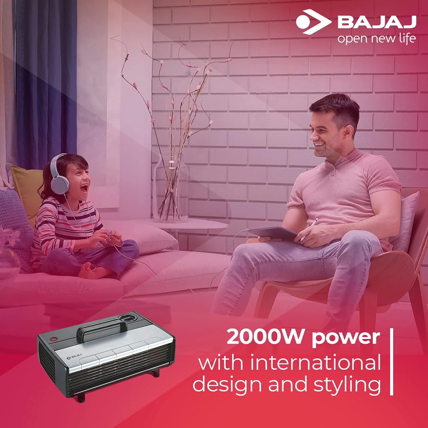 Bajaj Majesty RX 7 2000 Watts Heat Convector Room Heater (White Grey) Mahajan Electronics Online