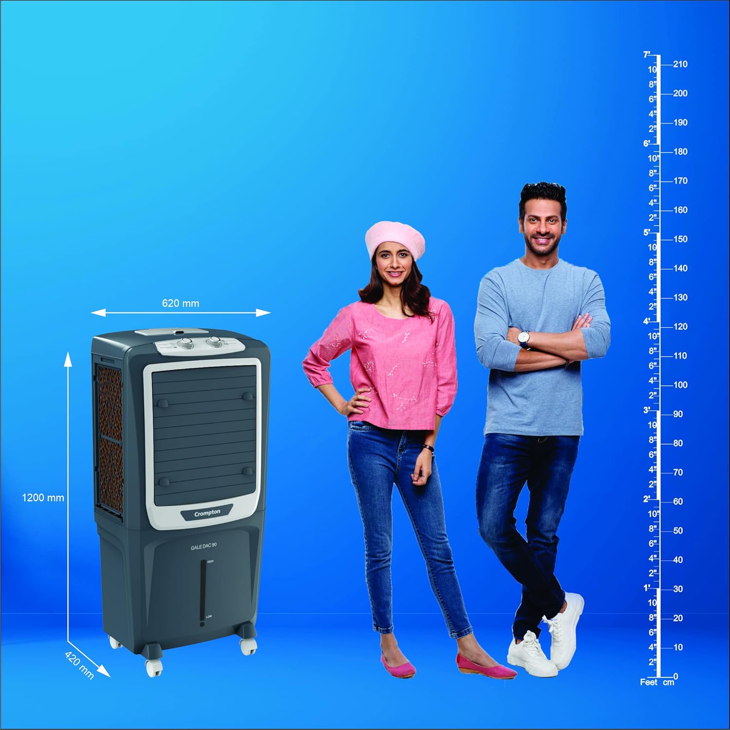 Crompton Gale 90 Litres Desert Air Cooler for home | Large & Easy Clean Ice Chamber Mahajan Electronics Online