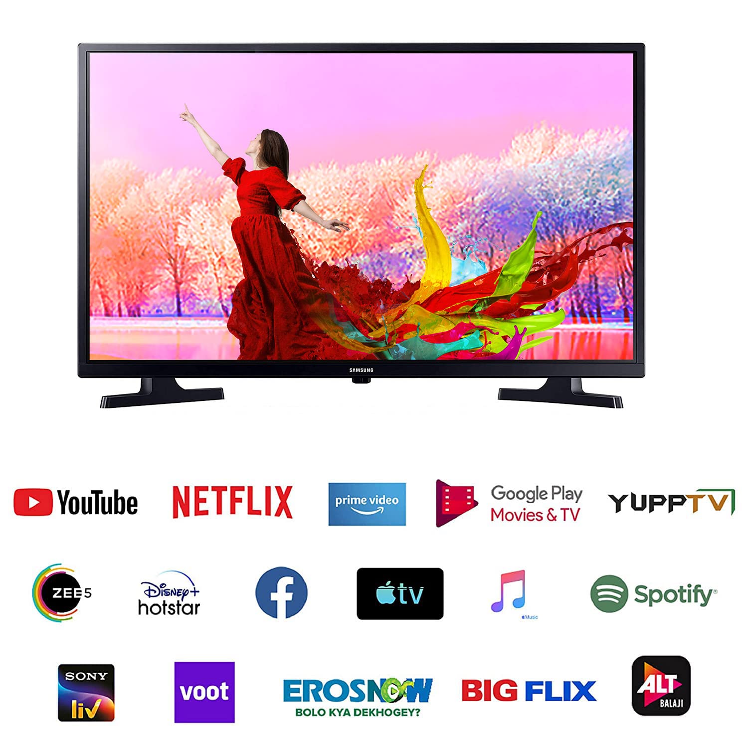 Samsung UA32T4340BKXXL 80 cm (32 Inches) Wondertainment Series HD Ready LED Smart TV (Glossy Black) Mahajan Electronics Online