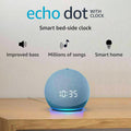 Amazon Echo Dot 4th Gen with clock | Smart speaker with powerful bass, LED display and Alexa (Blue) Mahajan Electronics Online