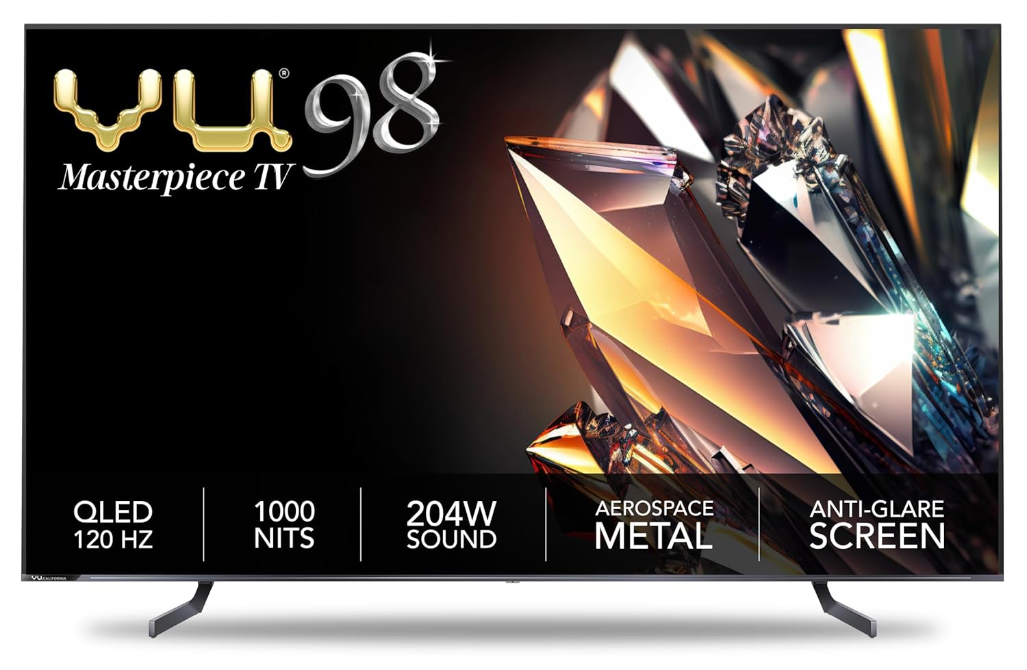 Vu 98QV 248 cms (98 inches) Masterpiece Series 4K Ultra HD Smart QLED TV (Jetplane Grey) Mahajan Electronics Online