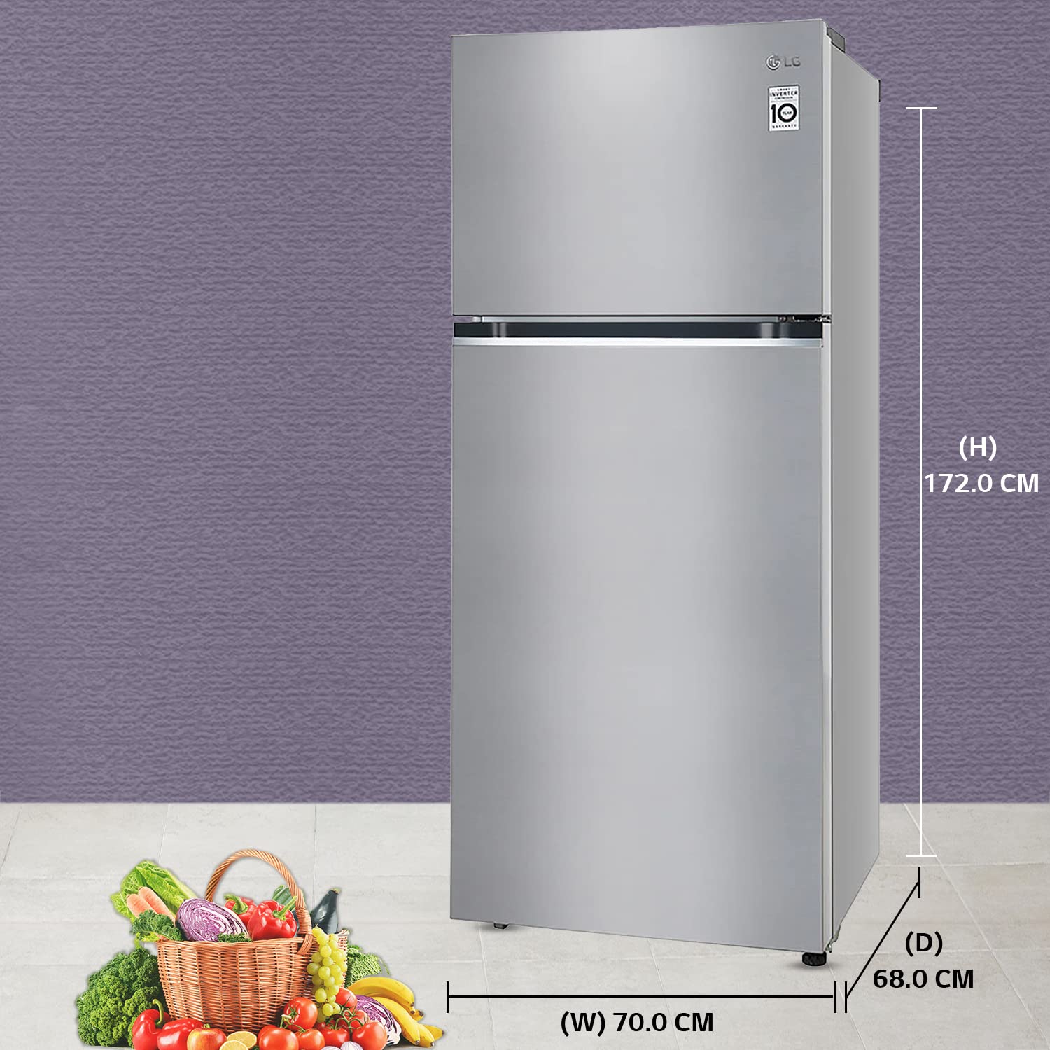 LG GL-S412SPZY 380 L 2 Star Frost-Free Smart Inverter Double Door Refrigerator ( Shiny Steel, Convertible) Mahajan Electronics Online