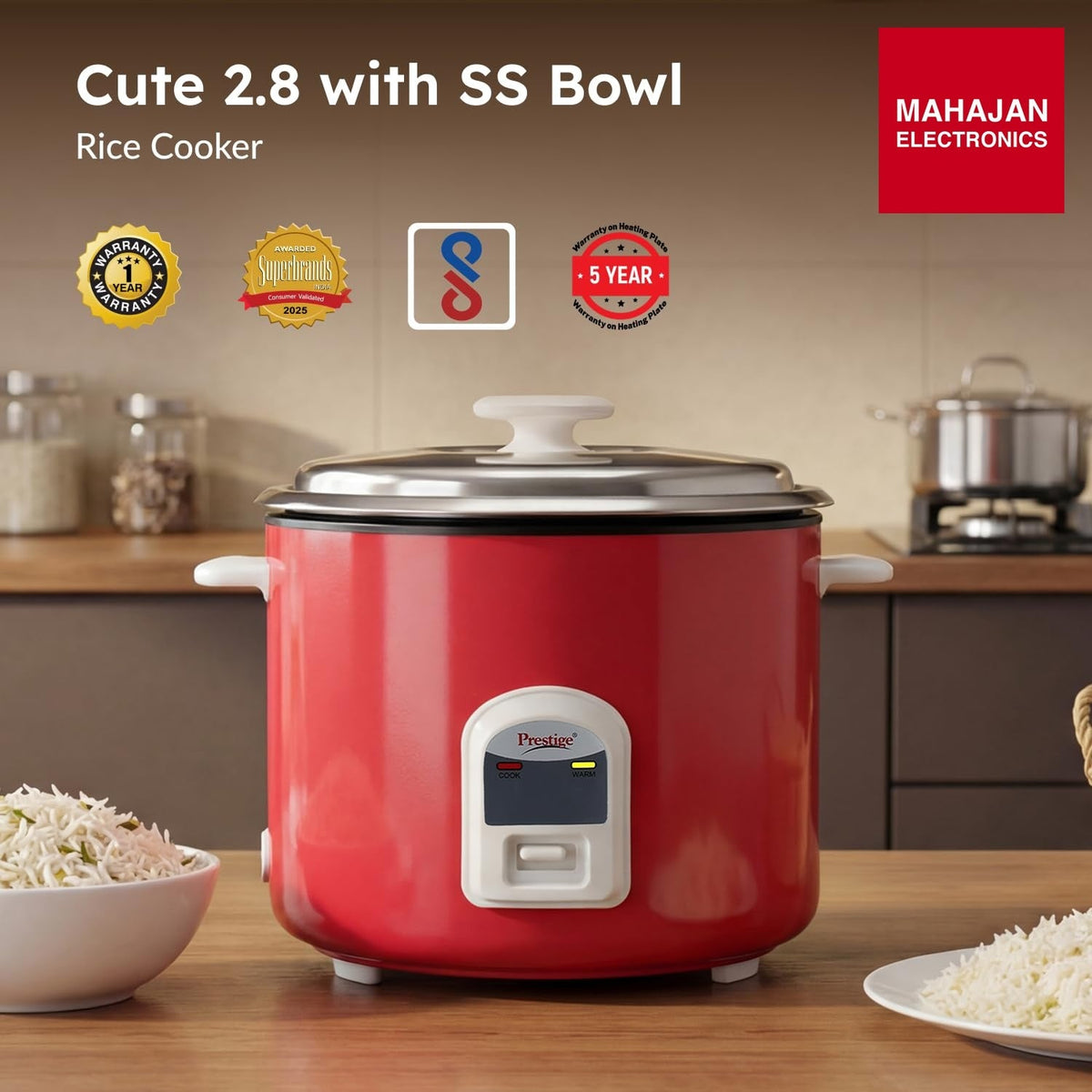 Prestige Delight Cute 2.8 SS Rice Cooker – Mahajan Electronics Online.