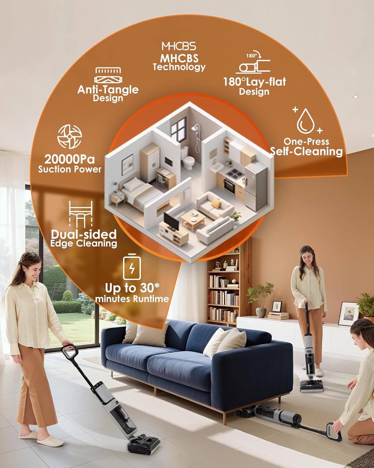 Tineco Floor ONE i5 Stretch Plus 2 Smart Cordless Wet & Dry Vacuum Cleaner & Mop for Hard Floors, 180° Flat Design, Clean Tough Stains & Pet Hair, Patented iLoop, Self-Cleaning Brush, 2 Yr Warranty mahajan electronics online