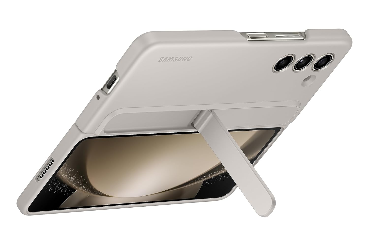 Samsung Polycarbonate Galaxy Fold5 Standing Case with Strap, Sand Grey Mahajan Electronics Online