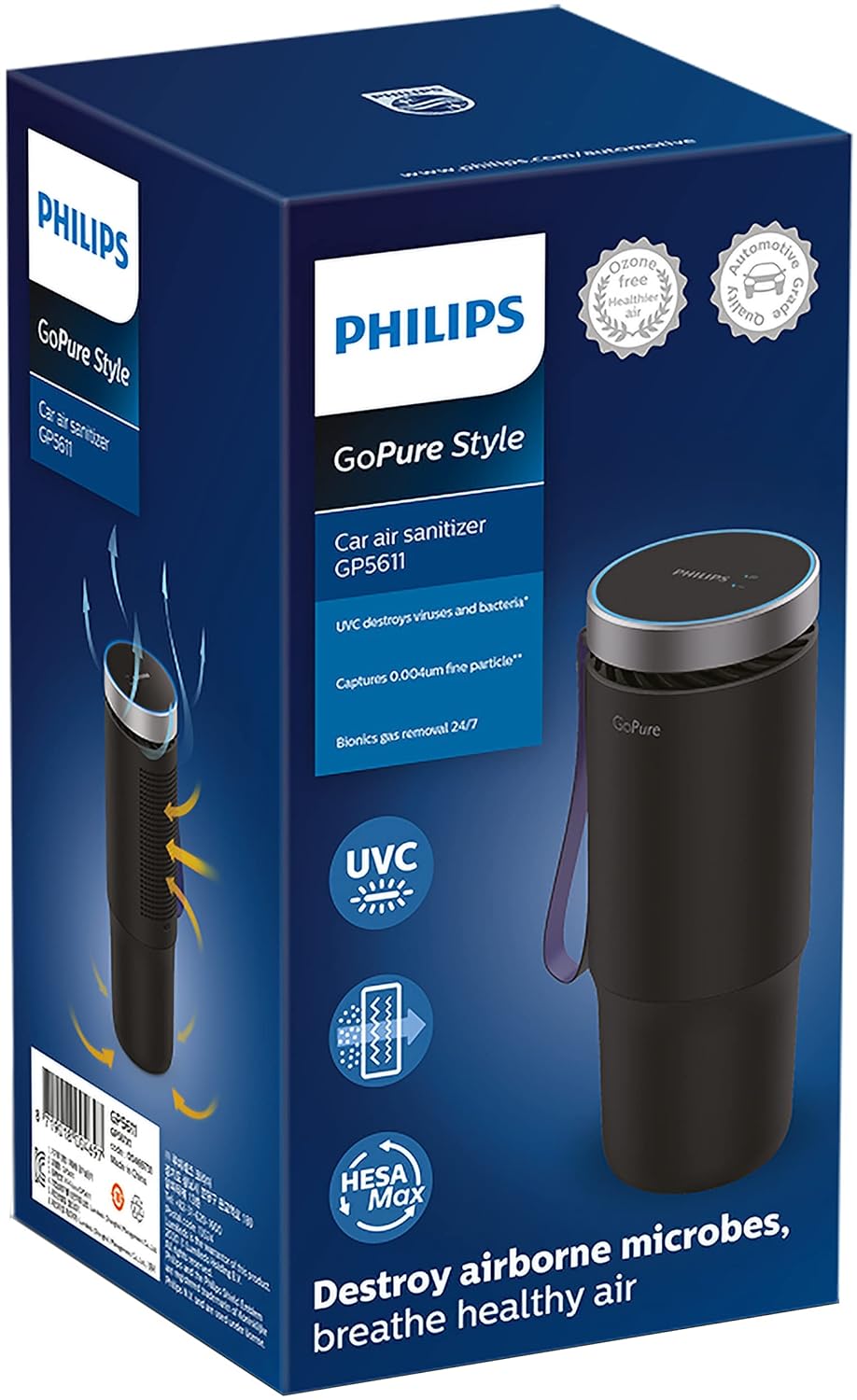 PHILIPS Gopure Gp5611 Cup Holder Car Air Purifier Mahajan Electronics Online