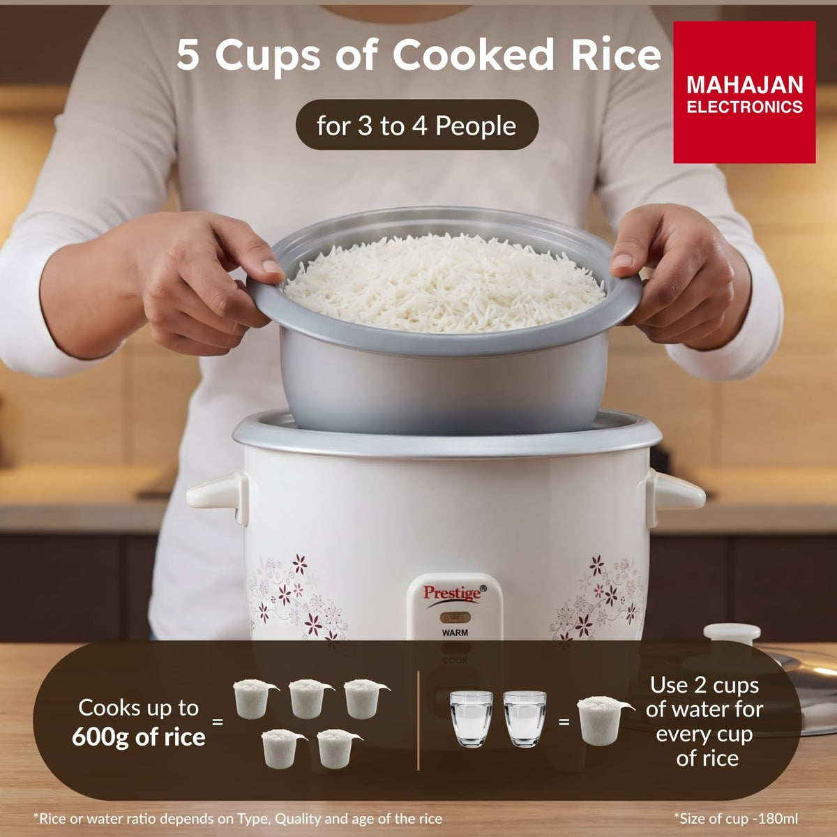 Prestige Delight PRWO 1.5 L Electric Rice Cooker – Mahajan Electronics Online.