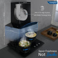 Crompton IntelliMotion ‎CHD-IMC60BFA-MBL 60 cm Curved Glass Kitchen Chimney with Auto-Clean & 990 m³/hr Suction Mahajan Electronics Online