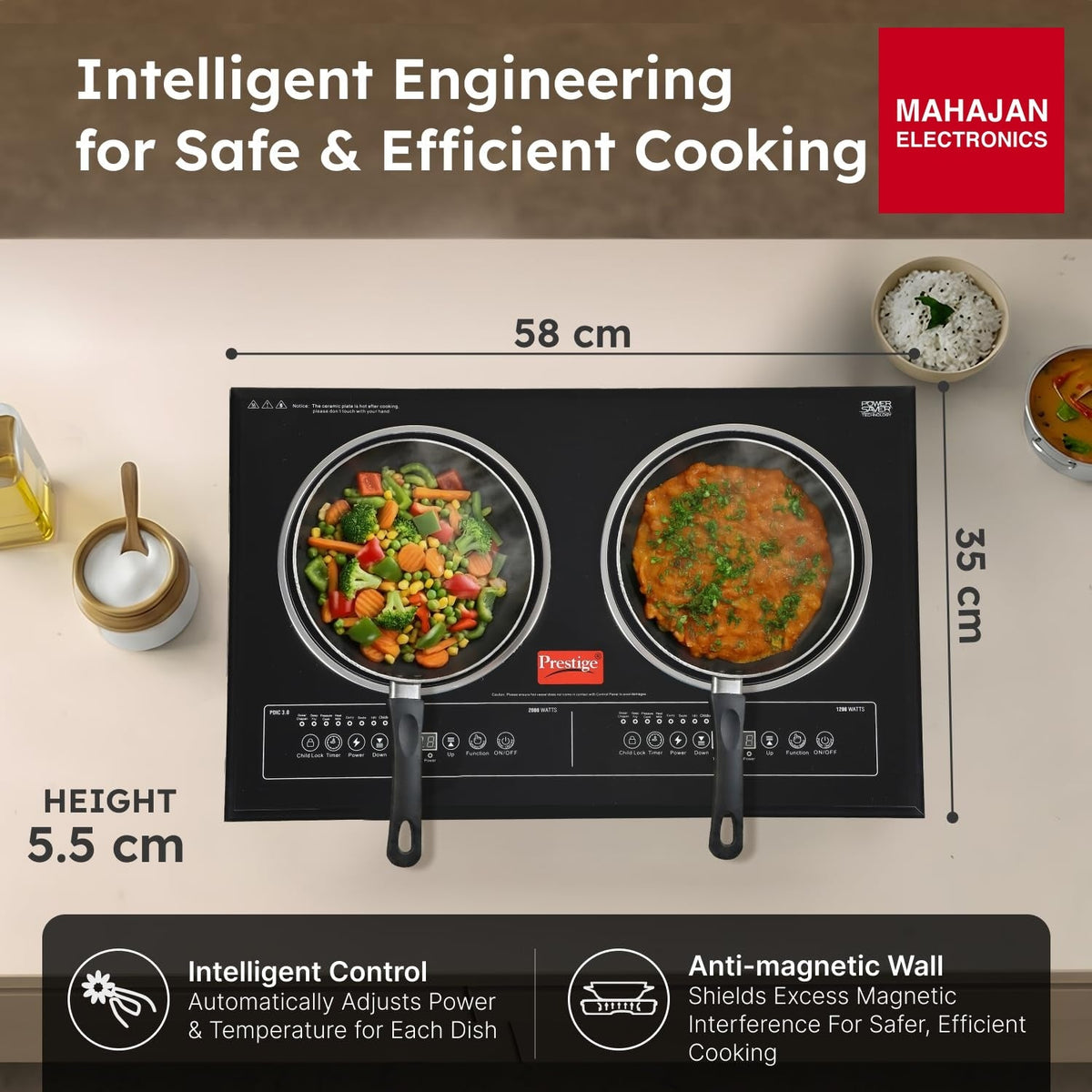 Prestige PDIC 3.0 Double Induction Cooktop – Mahajan Electronics Online.