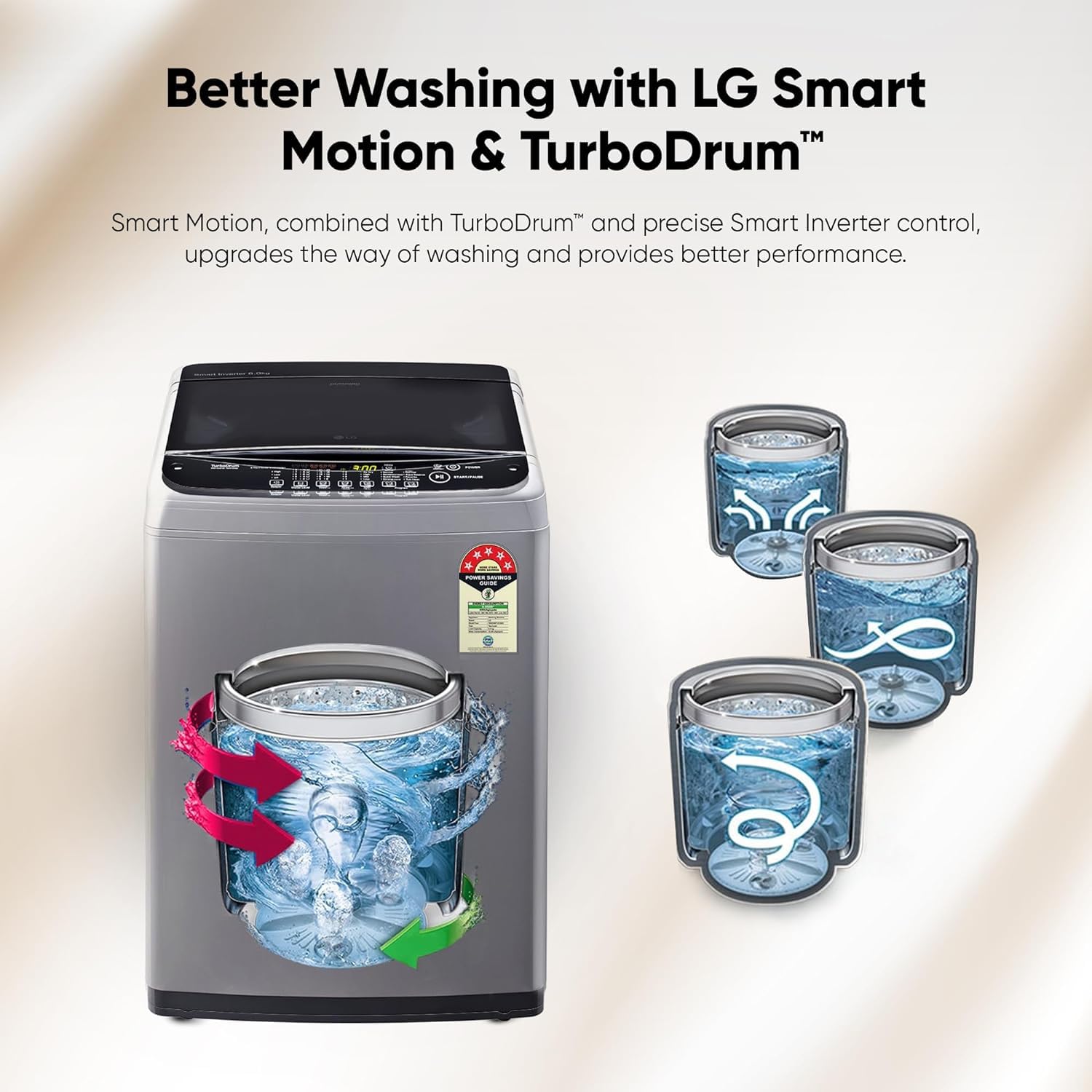 LG T80SPSF1Z 8 Kg 5 Star Smart Inverter TurboDrum Fully Automatic Top Loading Washing Machine Mahajan Electronics Online