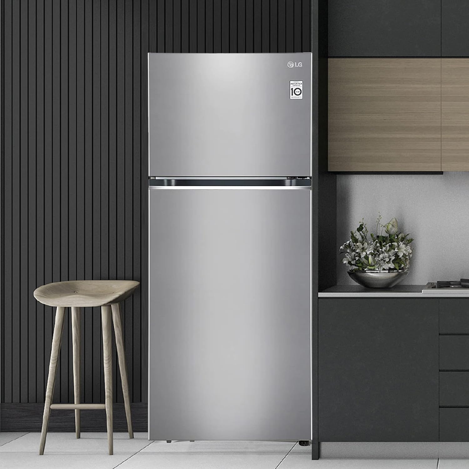 LG GL-S412SPZY 380 L 2 Star Frost-Free Smart Inverter Double Door Refrigerator ( Shiny Steel, Convertible) Mahajan Electronics Online