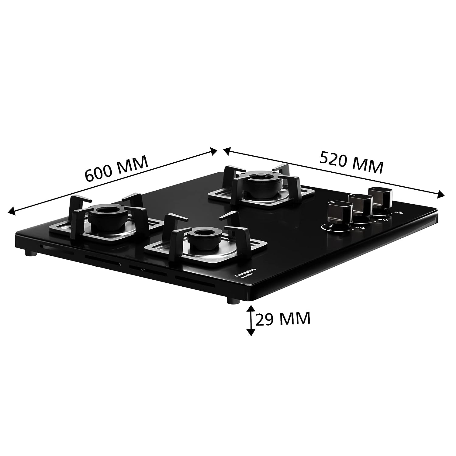 Crompton TAB-SUHB603-MBL SuperSlim Gas Hob 60cm 3burner - Mahajan Electronics Online