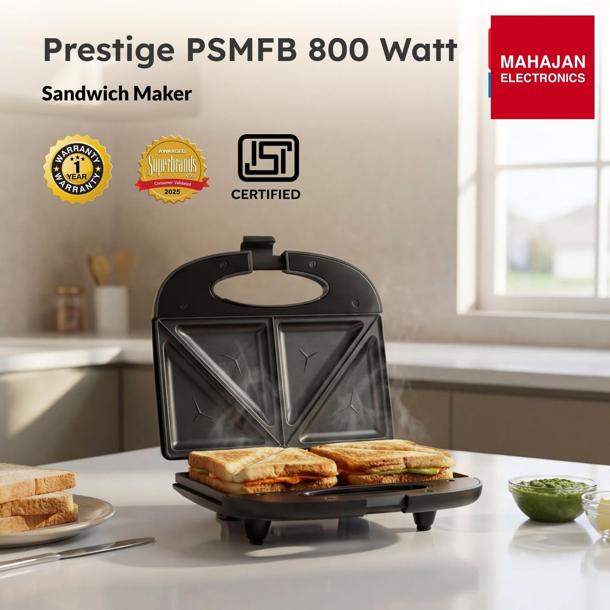 Prestige PSMFB 800 W Sandwich Toaster – Mahajan Electronics Online.