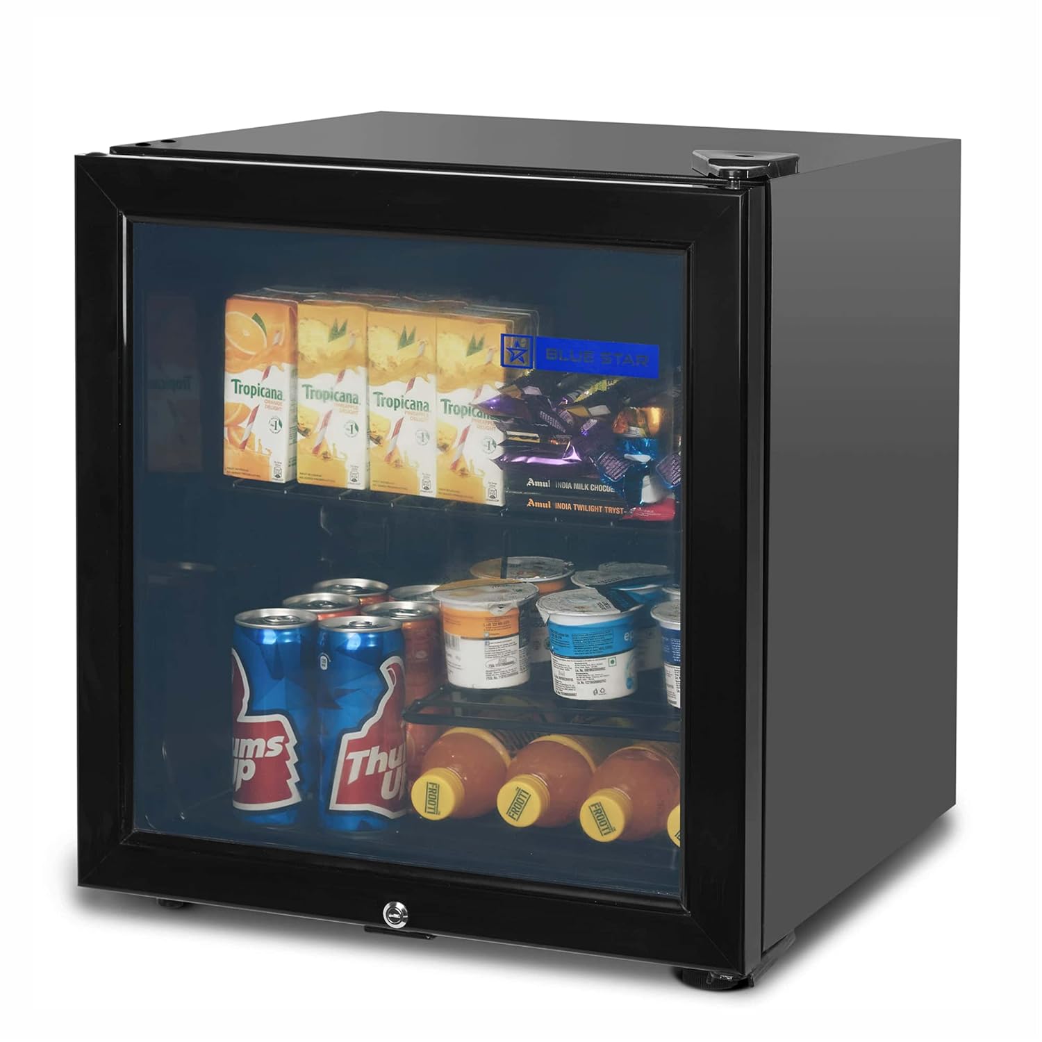 Blue Star VC65D Single Door Visi Cooler (55 Ltrs, 3 shelves, Black) Mahajan Electronics Online