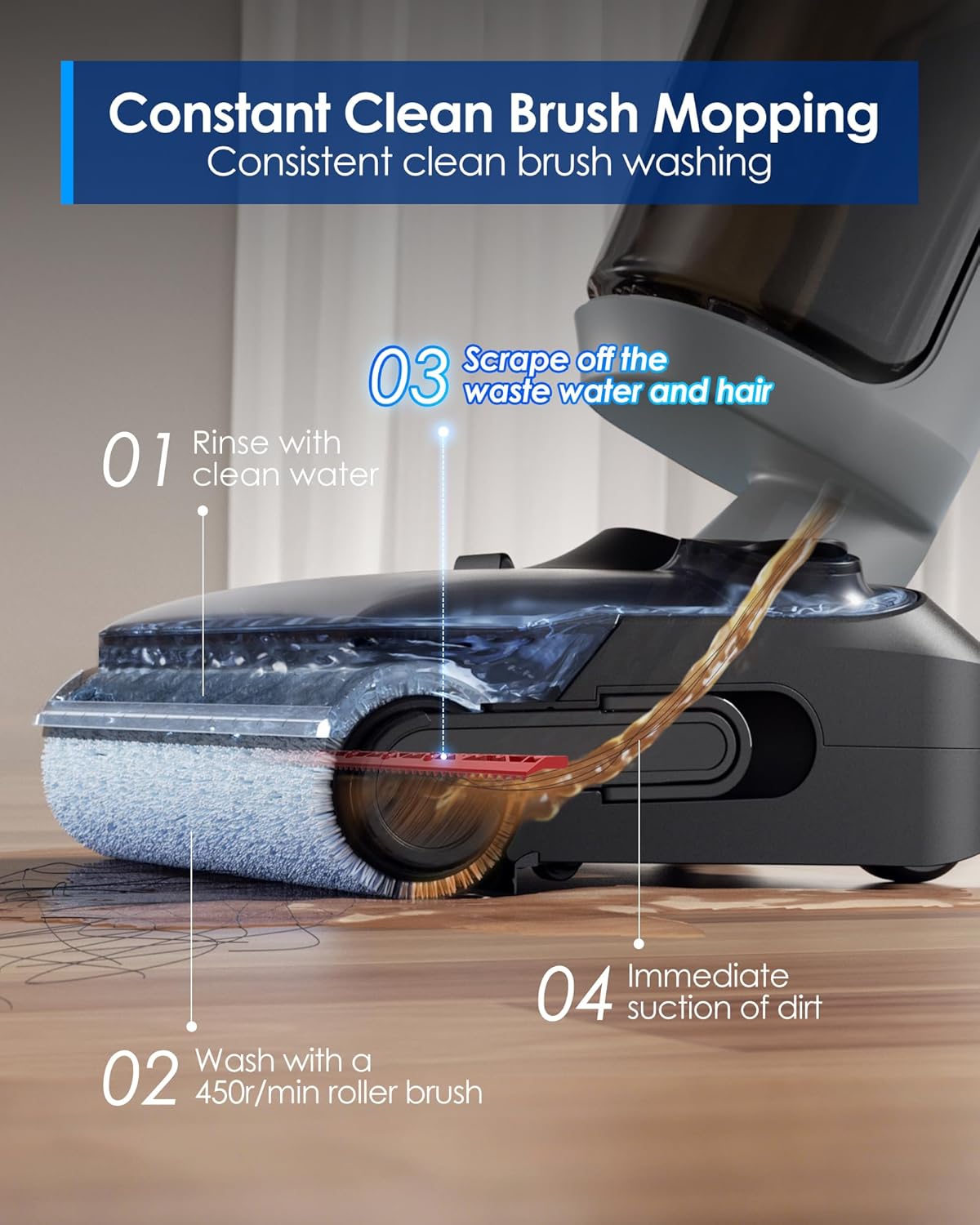 Tineco Floor ONE i5 Stretch Plus 2 Smart Cordless Wet & Dry Vacuum Cleaner & Mop for Hard Floors, 180° Flat Design, Clean Tough Stains & Pet Hair, Patented iLoop, Self-Cleaning Brush, 2 Yr Warranty mahajan electronics online