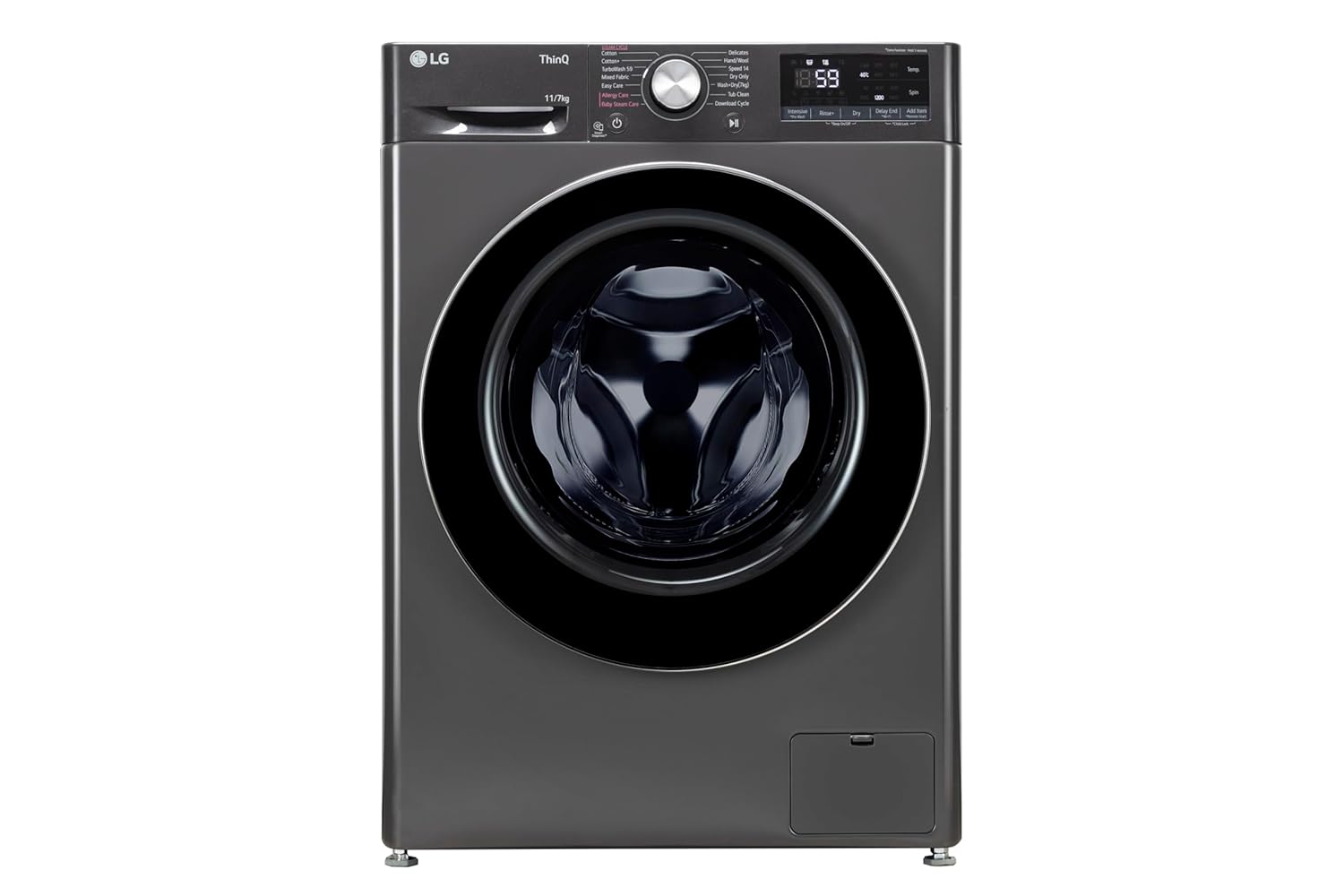 LG FHD1107SWM 11 Kg (Wash) / 7 Kg (Dry), AI Direct Drive Technology, Steam, 6 Motion DD & Wi-Fi Front Load Fully Automatic Washer Dryer ( Intelligent & Convenient Fabric Care, Turbowash, Middle Black Mahajan Electronics online