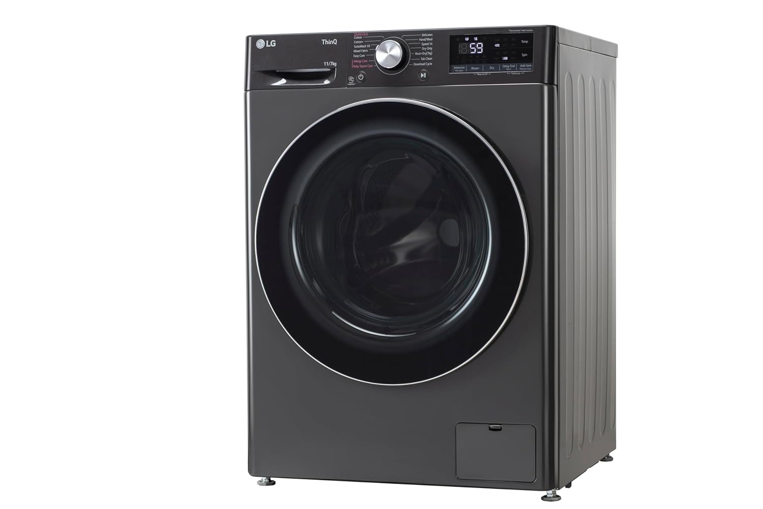LG FHD1107SWM 11 Kg (Wash) / 7 Kg (Dry), AI Direct Drive Technology, Steam, 6 Motion DD & Wi-Fi Front Load Fully Automatic Washer Dryer ( Intelligent & Convenient Fabric Care, Turbowash, Middle Black Mahajan Electronics online