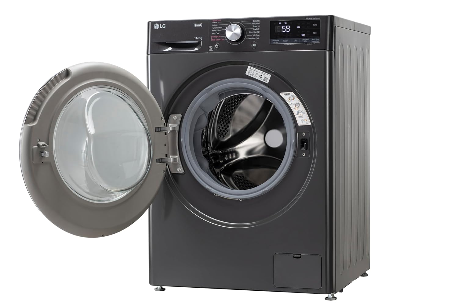 LG FHD1107SWM 11 Kg (Wash) / 7 Kg (Dry), AI Direct Drive Technology, Steam, 6 Motion DD & Wi-Fi Front Load Fully Automatic Washer Dryer ( Intelligent & Convenient Fabric Care, Turbowash, Middle Black Mahajan Electronics online