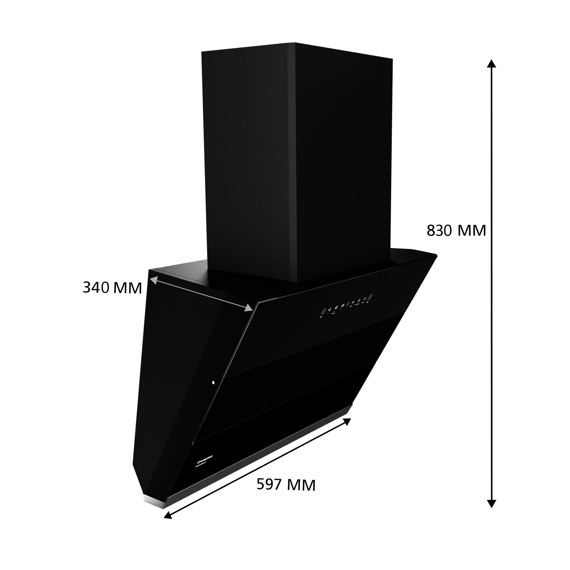 Crompton CHD-SSI60FLX-MBL  HOOD SensoSmart Incl60 Fltless MBlk Chimney Mahajan Electronics Online