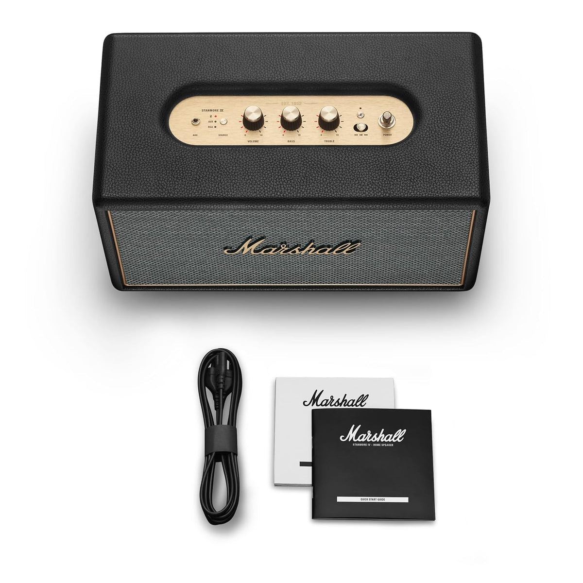 Marshall Stanmore IV Wired Connectivity Home Speaker with Bluetooth 5.3 with Auracast & RCA or 3.5mm Input - Black Marshall