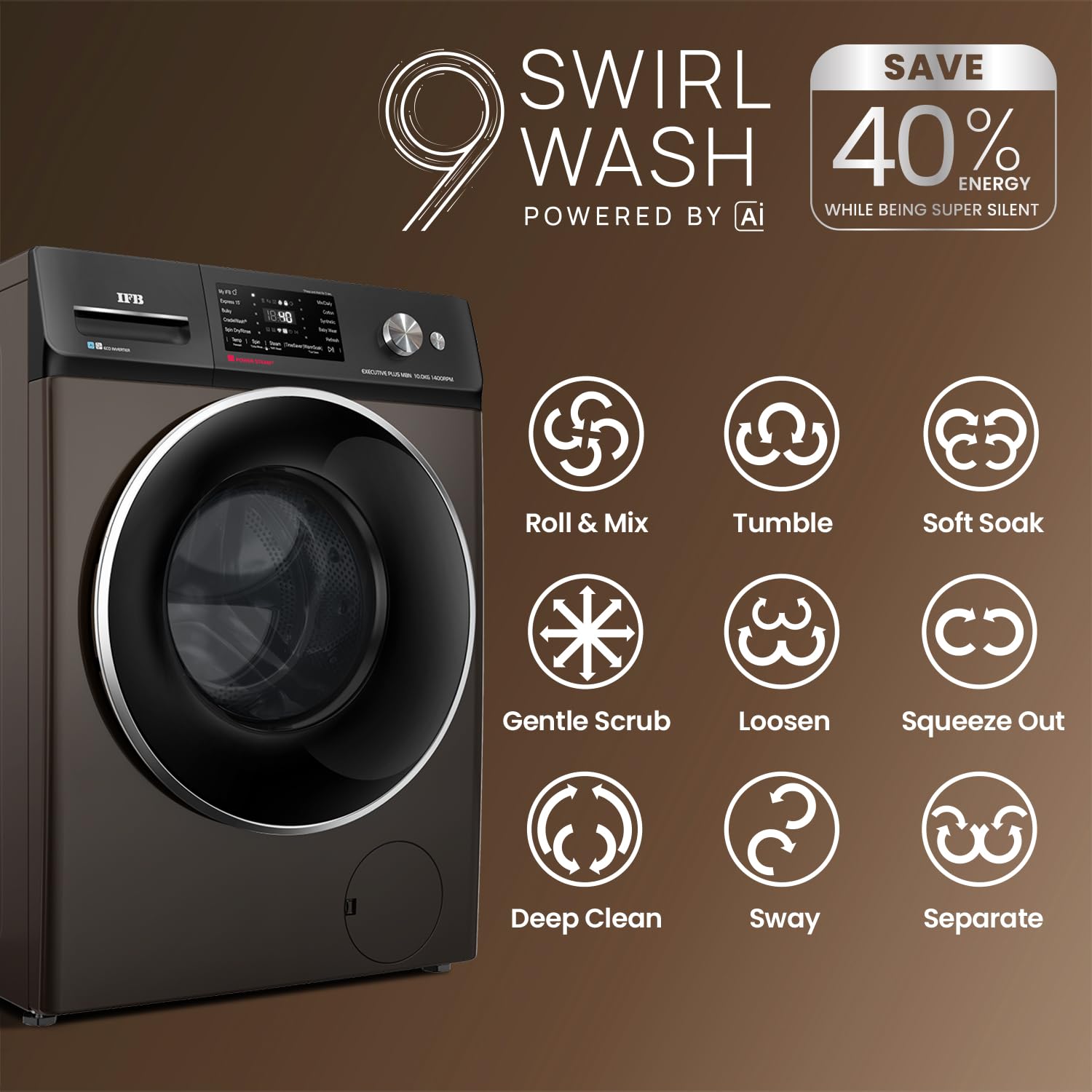 IFB Executive Plus MBN 1014K CMS DeepClean® 10 kg Front Load Washing Machine with WiFi and Voice Enabled Mahajan Electronics Online