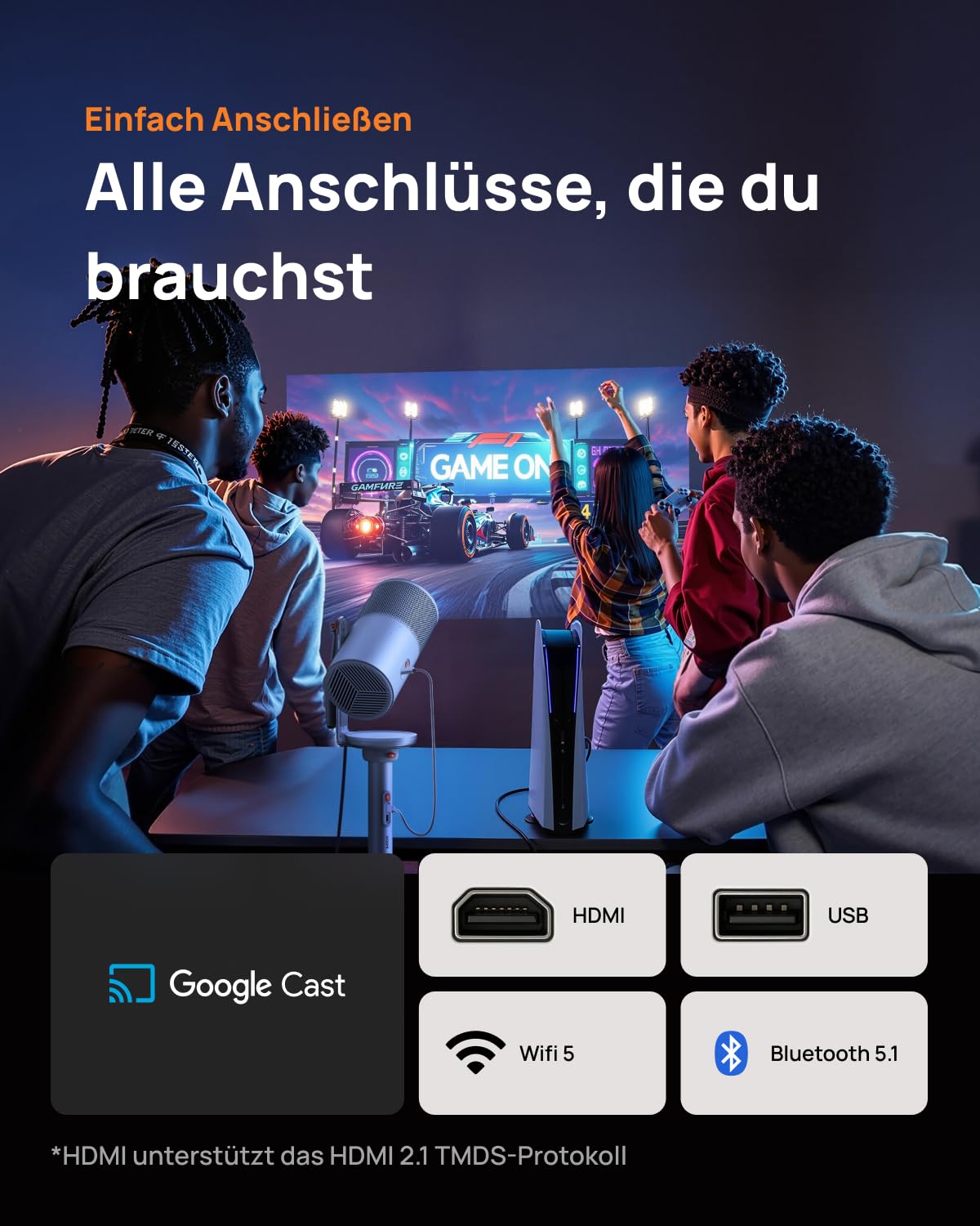 XGIMI MoGo 4 Laser Outdoor Projector Set | 550 ISO Lumens | Google TV &amp; Netflix | 1080p | 5-Hour PowerBase | Mahajan Electronics Delhi NCR