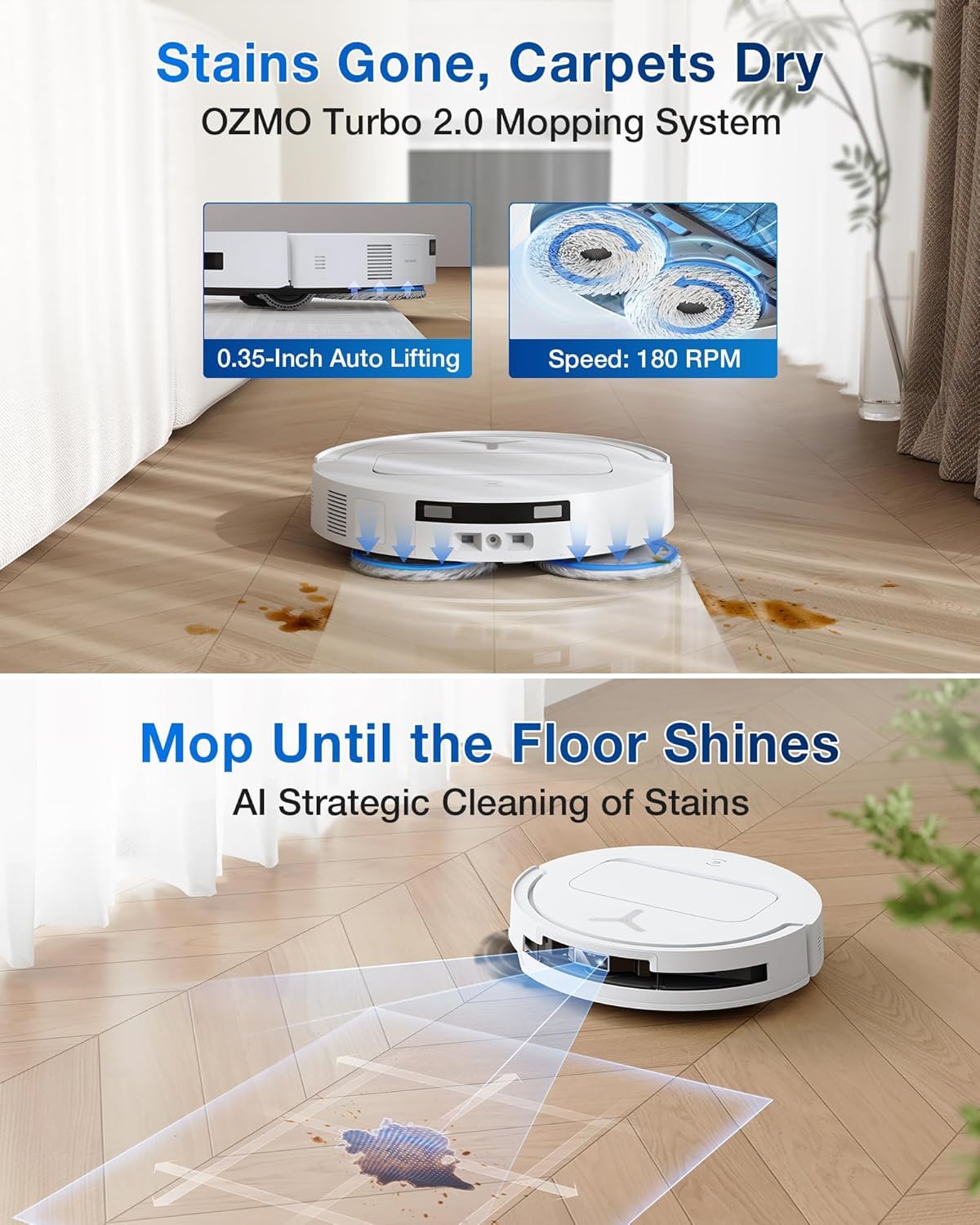 ECOVACS Deebot T50 PRO Omni 2 In 1 Robot Vacuum Cleaner & Mop,2025 Launch,15000 Pa Suction,6400 Mah Battery,8.1Cm Ultra-Thin,Zerotangle 2.0,AIVI 3.0 Obstacle Avoidance,Auto Wash/Dry/Refill,320 Mins Mahajan Electronics Online