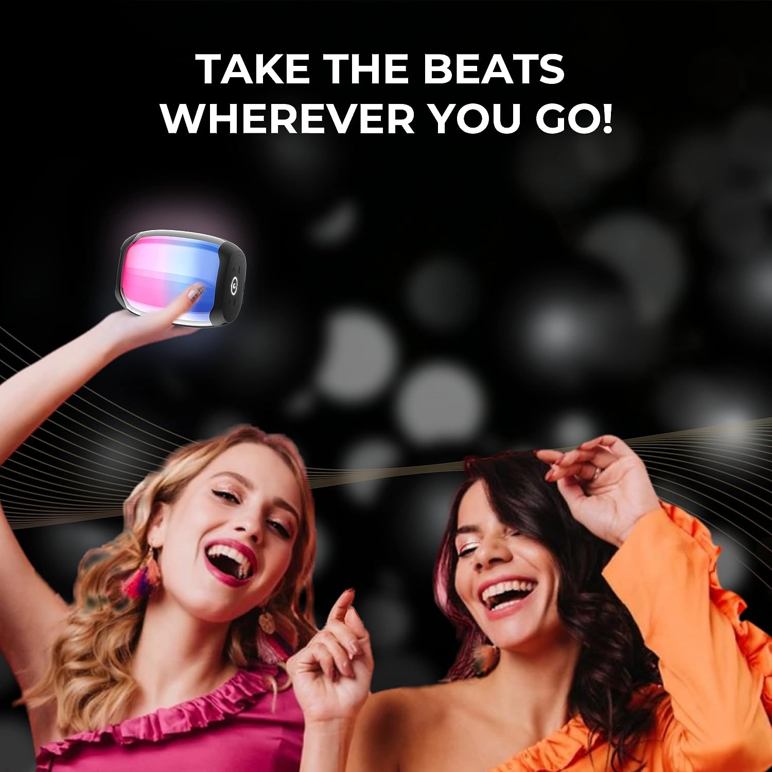 iGear 1149 Spectrum Mini Portable Bluetooth Speaker with 180 Degree LED Lights, 12 Hours of Playtime, TWS, IPX5 Rating and 360 Degree Surround Sound - Mahajan Electronics Online