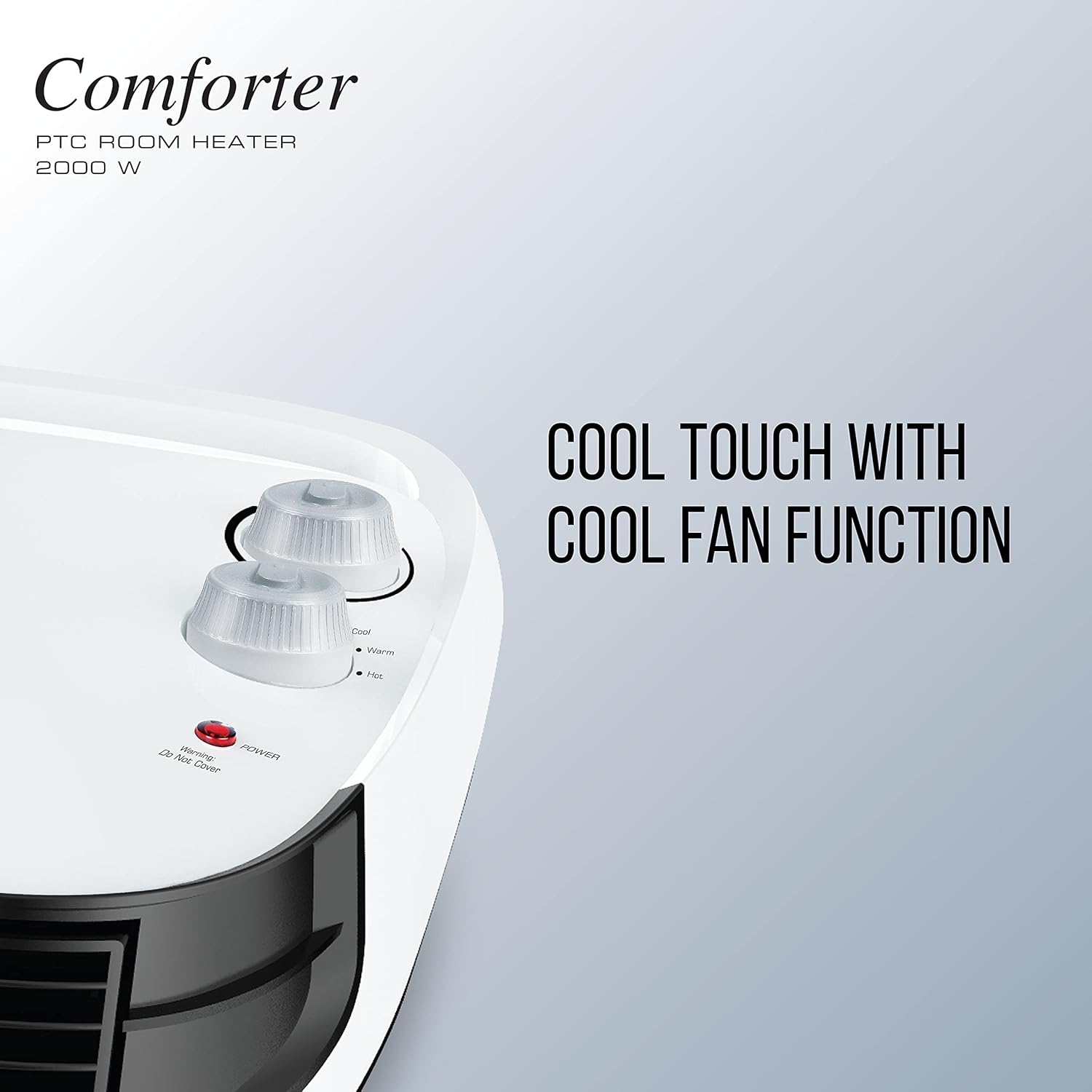 Havells Comforter 2000 Watt Room Heater with Overheat Protection| Easy to Carry for Bedroom and Office| Adjustable Thermostat Control Knob & Adjustable Vent for Air Delivery (White and Black) GHRFHAGW200 Mahajan Electronics Online