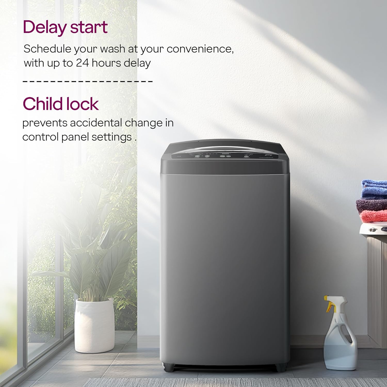 Godrej WTEON ADR + 70 5.0 FDUN GPGR Fully Automatic Washing Machine  7.0kg Top Load 2025 Mahajan Electronics Online