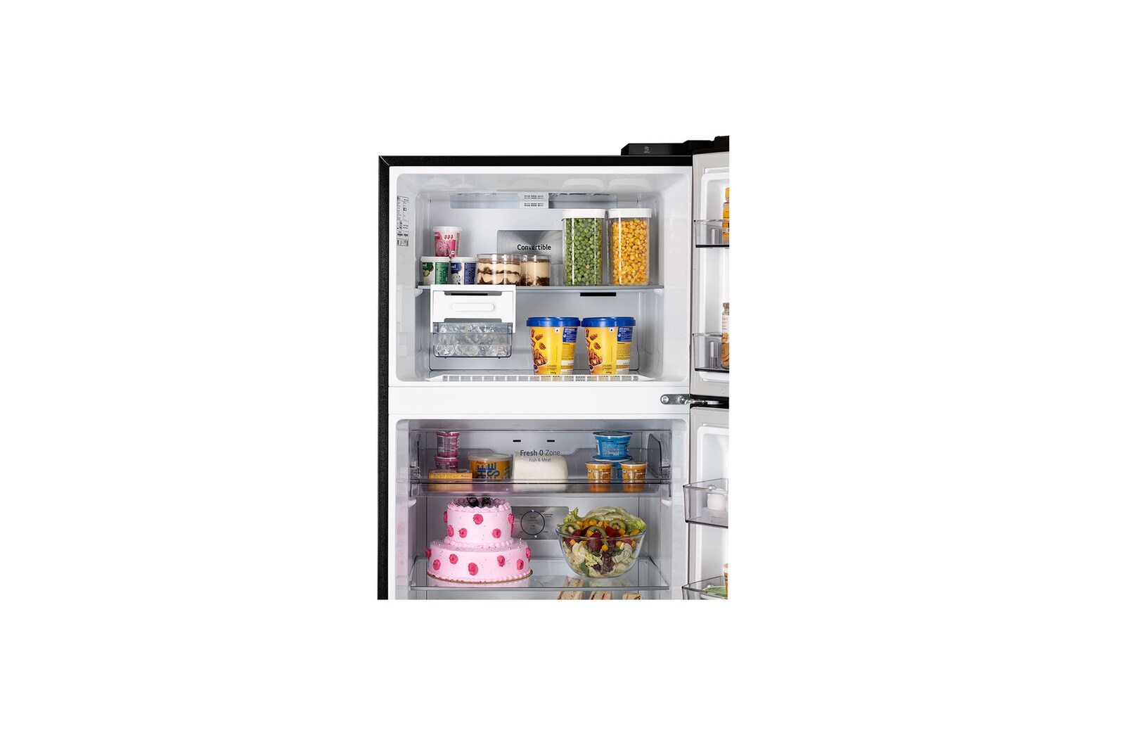 LG GLT3826SNMC 380L 2 Star Frost Free Double Door Refrigerator (Smart Inverter Compressor, Convertible Freezer, Wife , Matte Black) LG