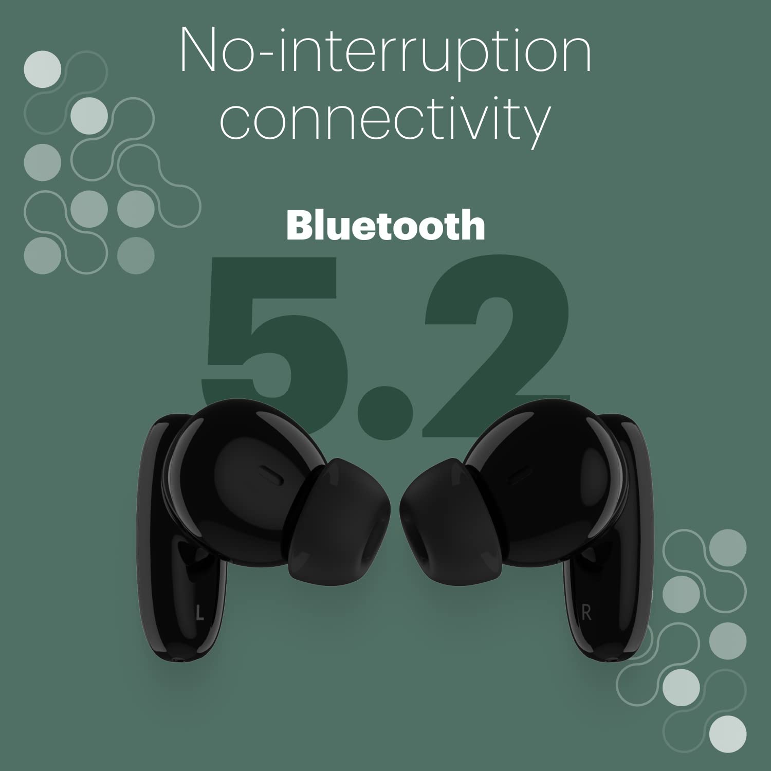 Noise Buds Connect Truly Wireless in Ear Earbuds with 50H Playtime, Quad Mic with ENC, BT v5.2 (Carbon Black) - Mahajan Electronics Online